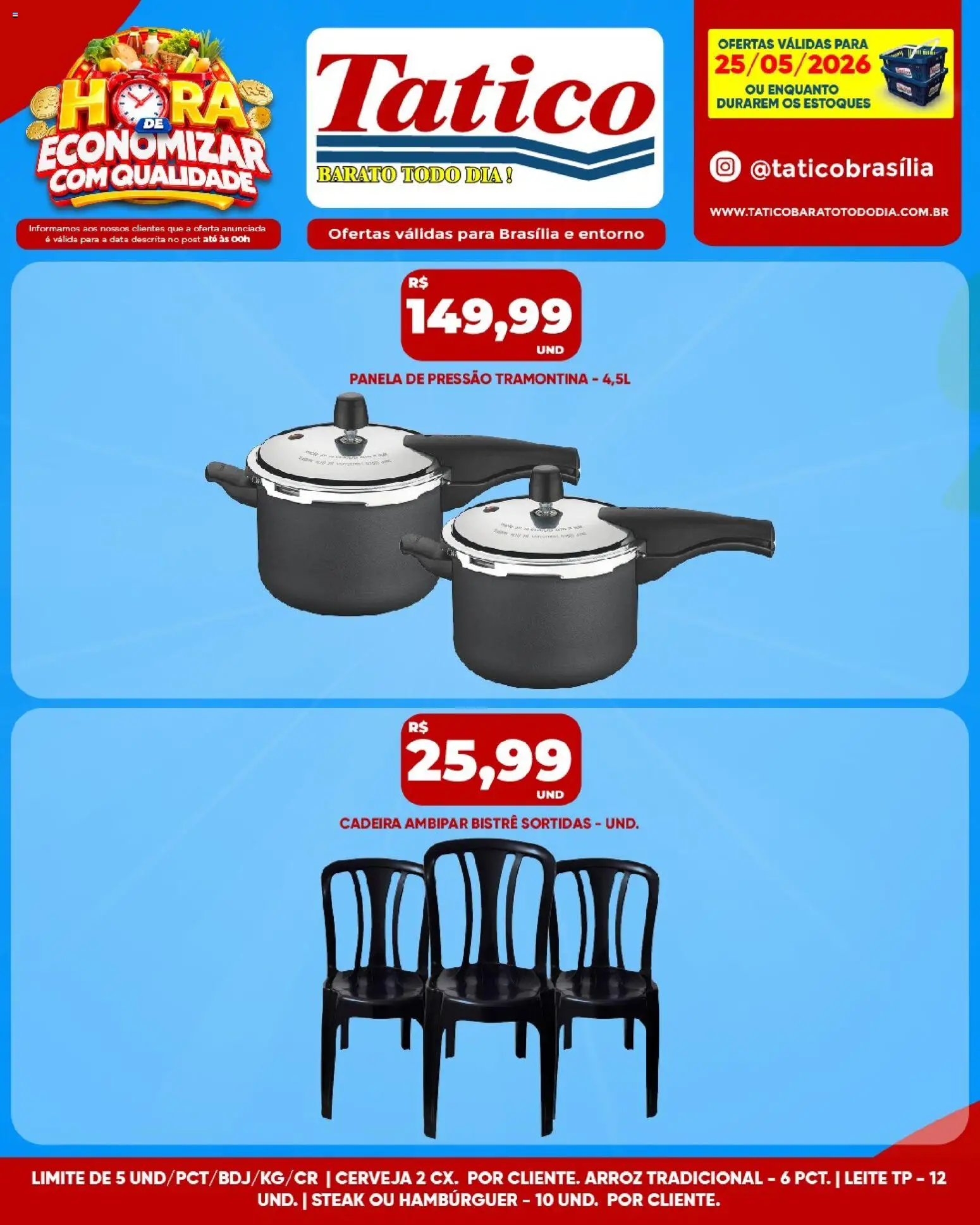 Tatico Folheto - válido de 26.05.2026 | Página: 18 | Produtos: Cadeira, Leite, Cerveja, Hambúrguer