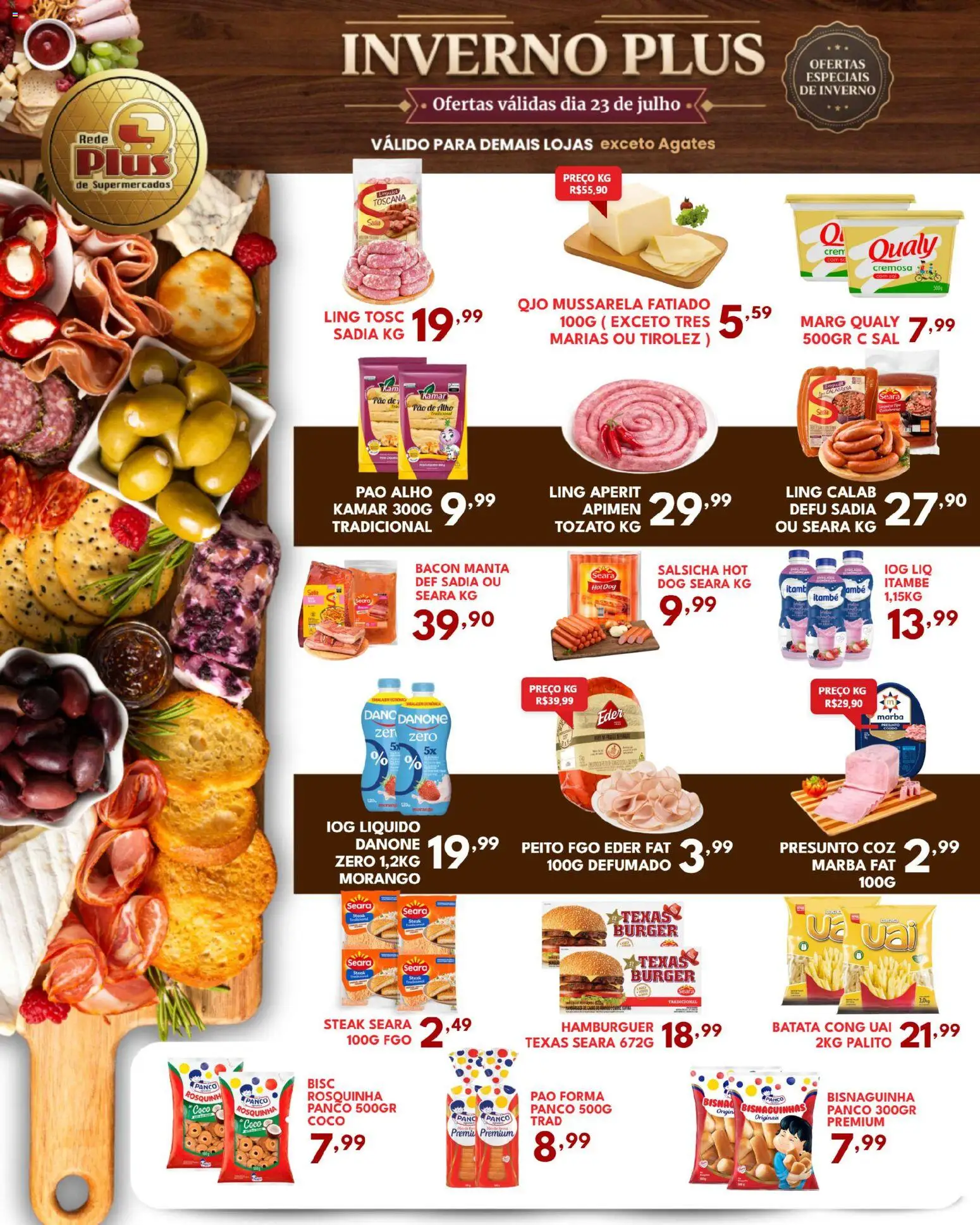 Rede Plus Supermercados Folheto - válido de 22/07/2026 | Página: 3 | Produtos: Alho, Salsicha, Sal, Mussarela