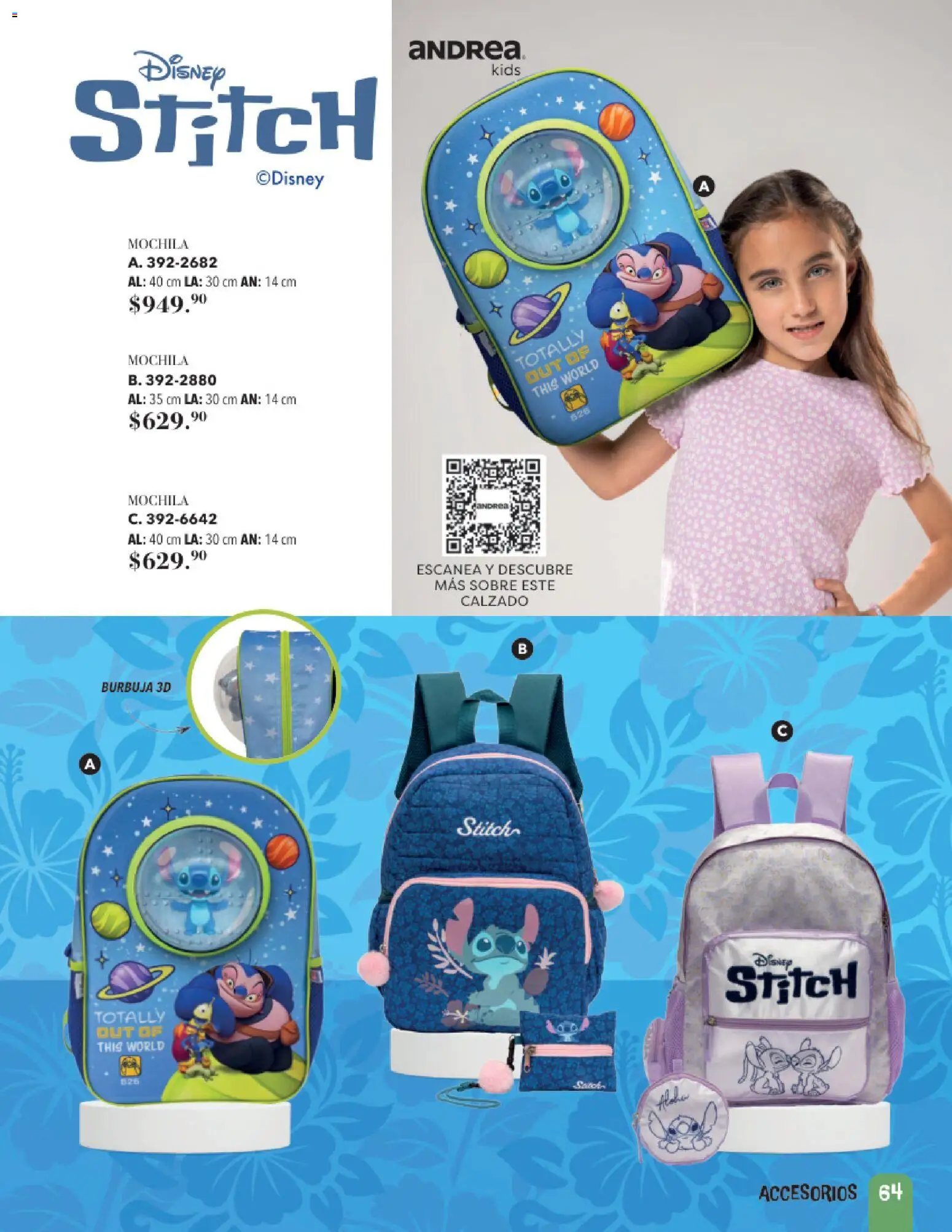 Nuevas ofertas de Andrea válidas en toda la República Mexicana desde el 24/05/2026. ¡Encuentra las mejores ofertas en Andrea catálogo Accesorios para todos! | Página: 64 | Productos: Mochila, Sobre
