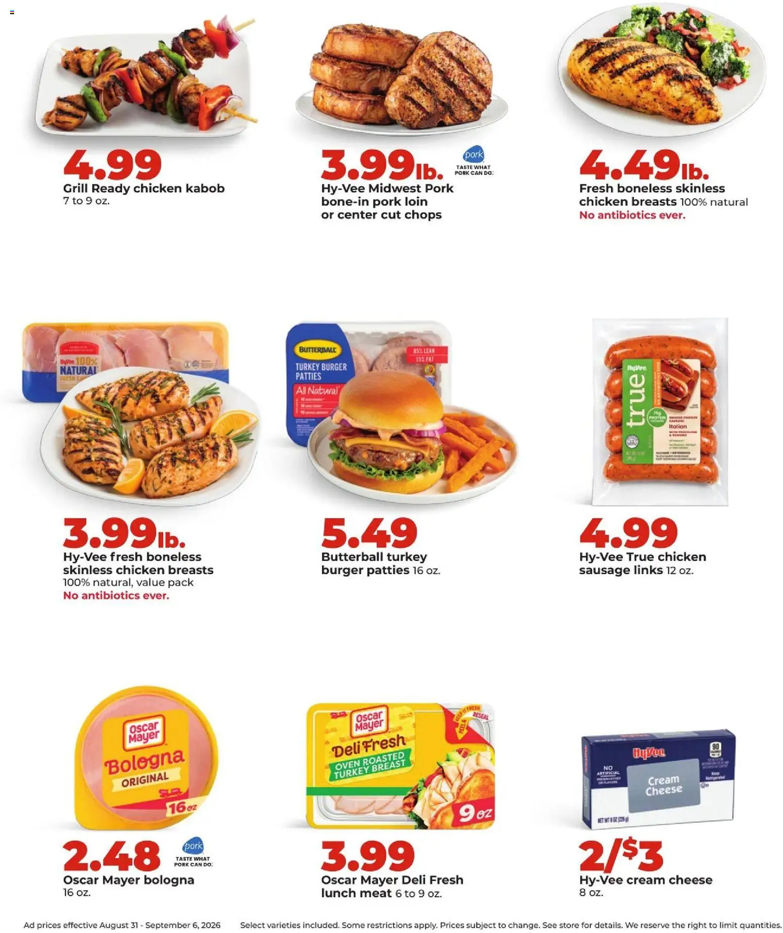 HyVee Weekly Ad - valid from 08/31/2026 | Page: 17 | Products: Turkey, Cream cheese, Chicken, Oven