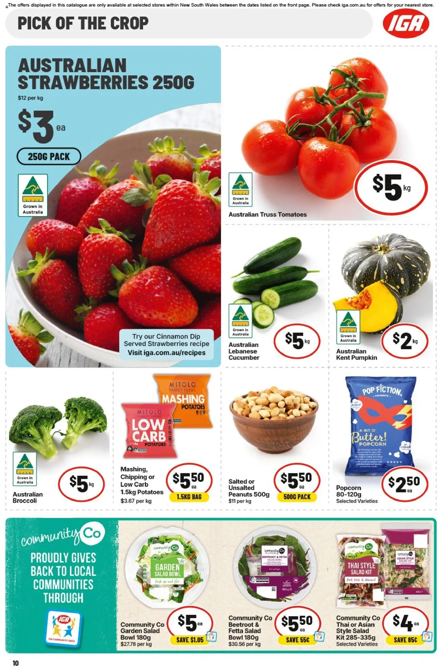 IGA catalogue - valid from 19/08/2026 | Page: 10 | Products: Cucumber, Tomatoes, Beetroot, Bag