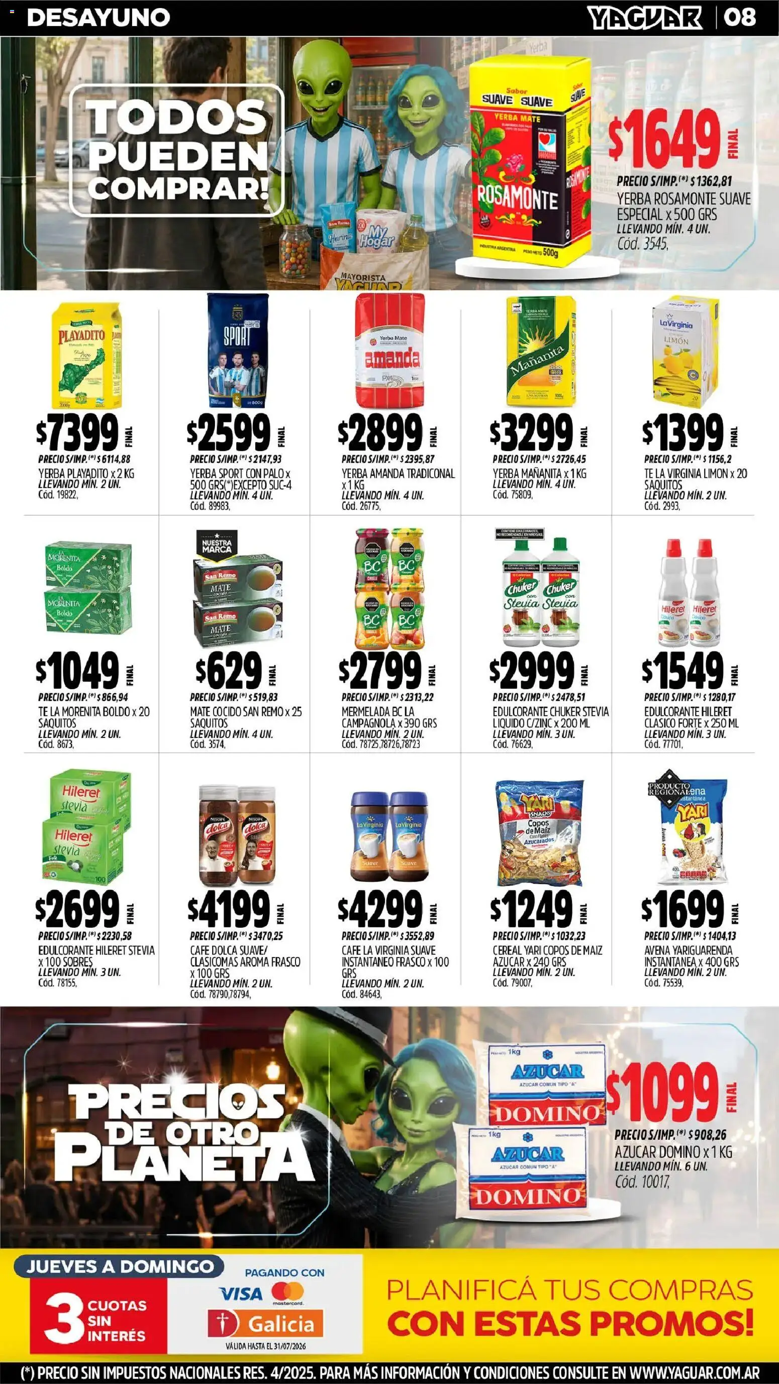 Yaguar - Oferta Semanal Salta │ válido desde el 29/06/2026 | Página: 9 | Productos: Copos, Peso, Yerba, Avena