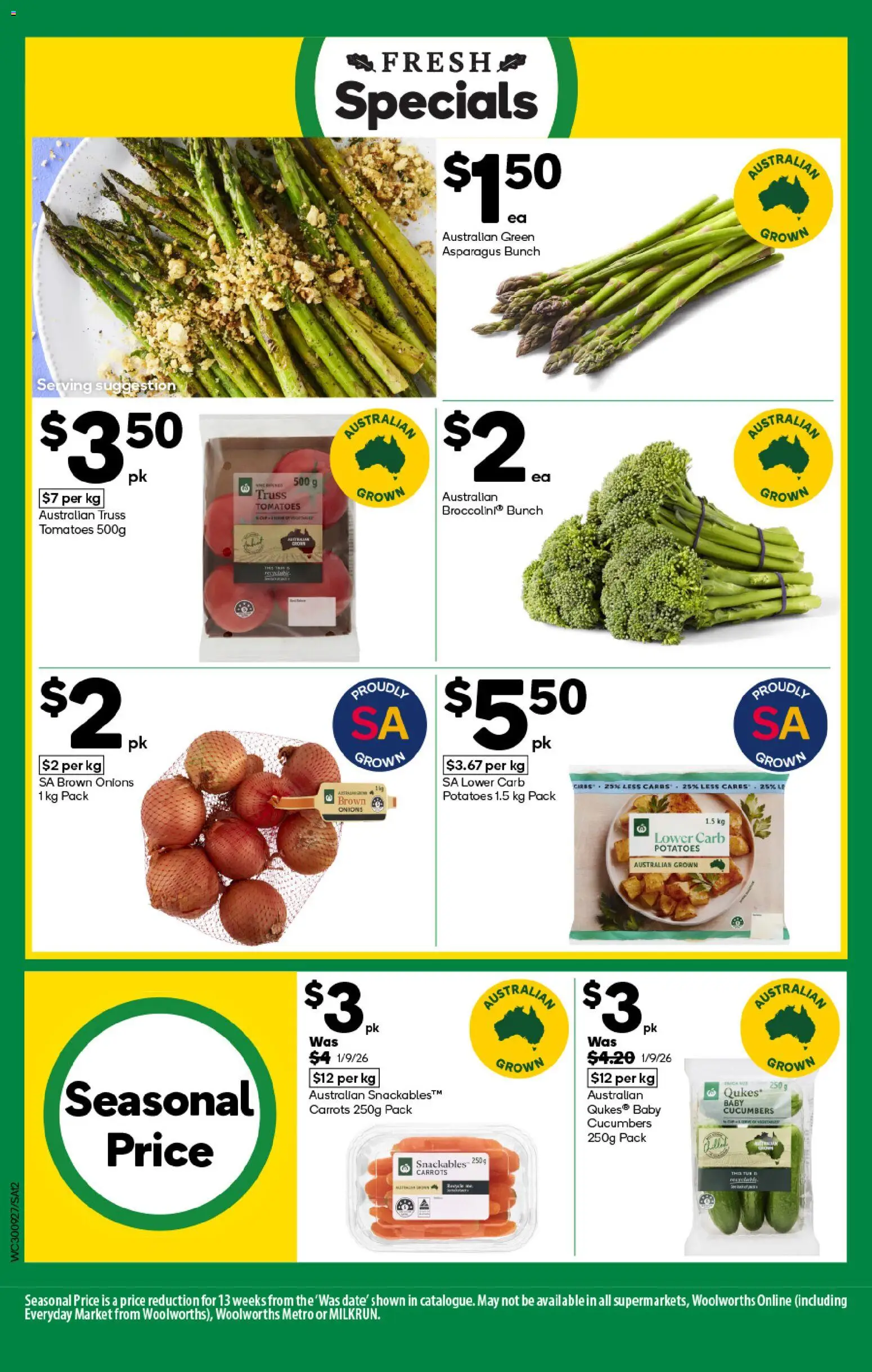 Woolworths catalogue - valid from 30/09/2026 | Page: 12 | Products: Tomatoes, Cucumbers, Potatoes, Onions
