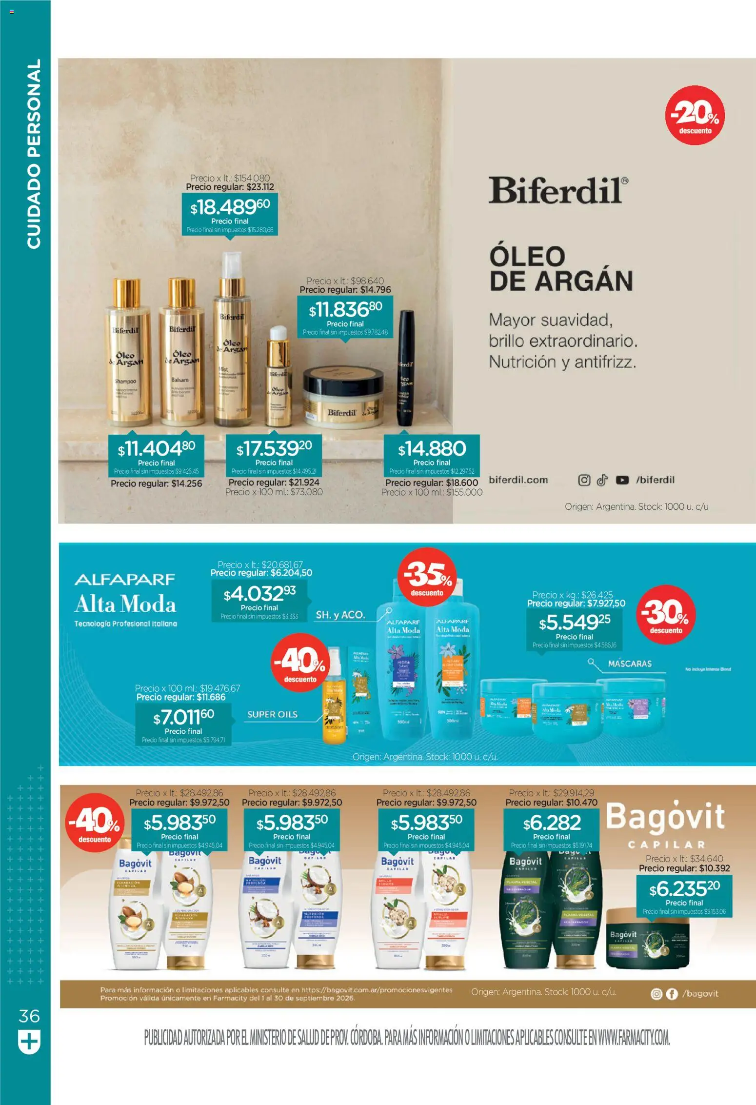 Farmacity catálogo │ válido desde el 01/09/2026 | Página: 36 | Productos: Shampoo, Brillo