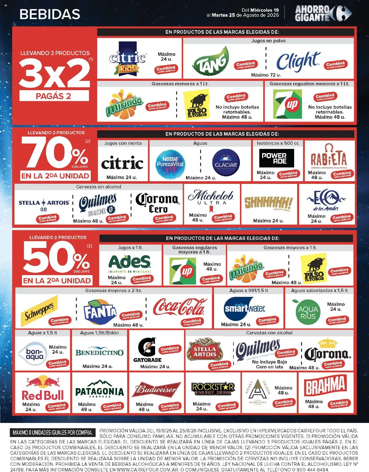 Carrefour ofertas │ válido desde el 19/08/2026 | Página: 14 | Productos: Fanta, Semillas, Cerveza, Alcohol