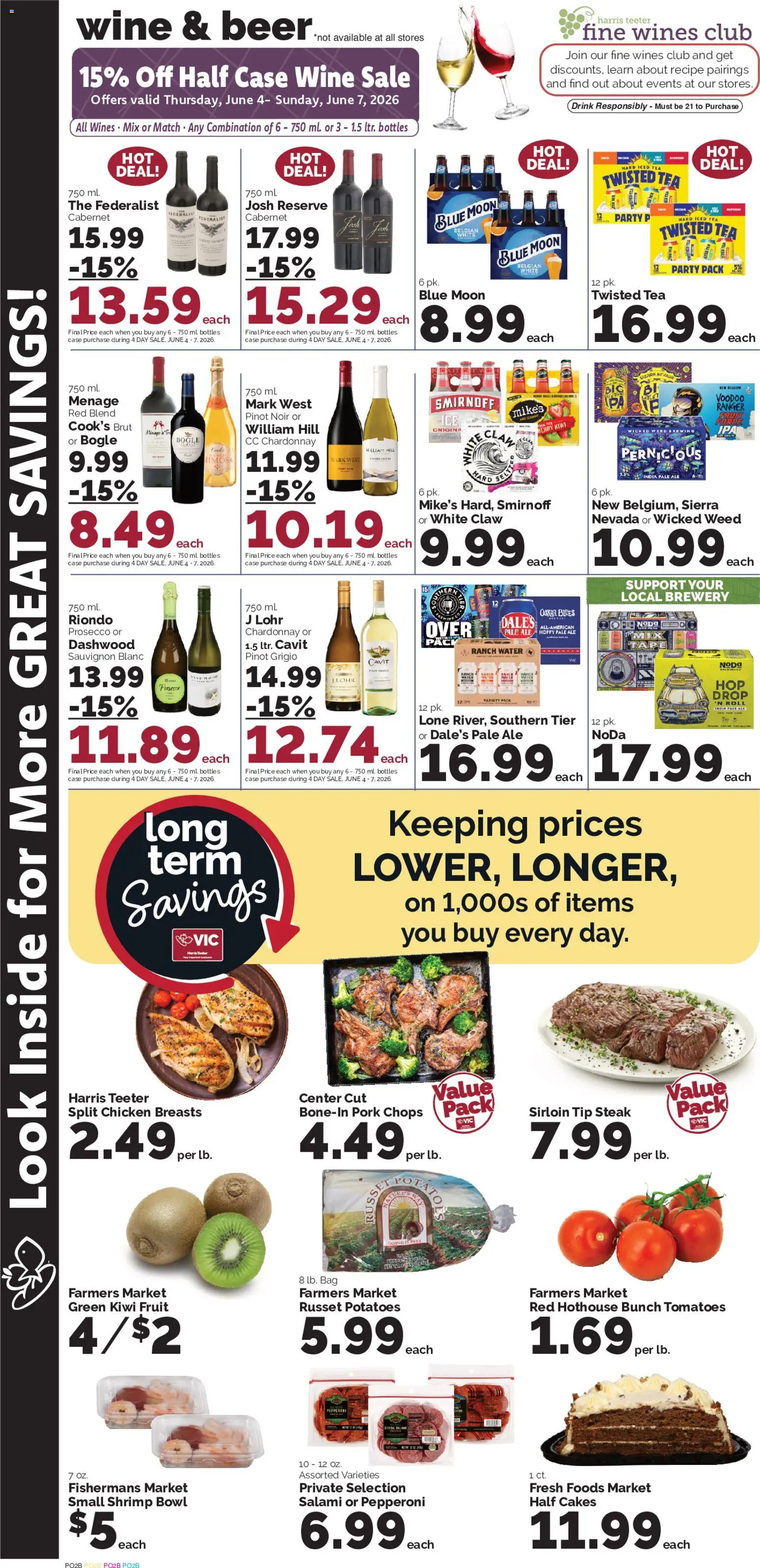 Harris Teeter Weekly Ad - NC - valid from 03.06.2026 | Page: 10 | Products: Wine, Tomatoes, Water, Case