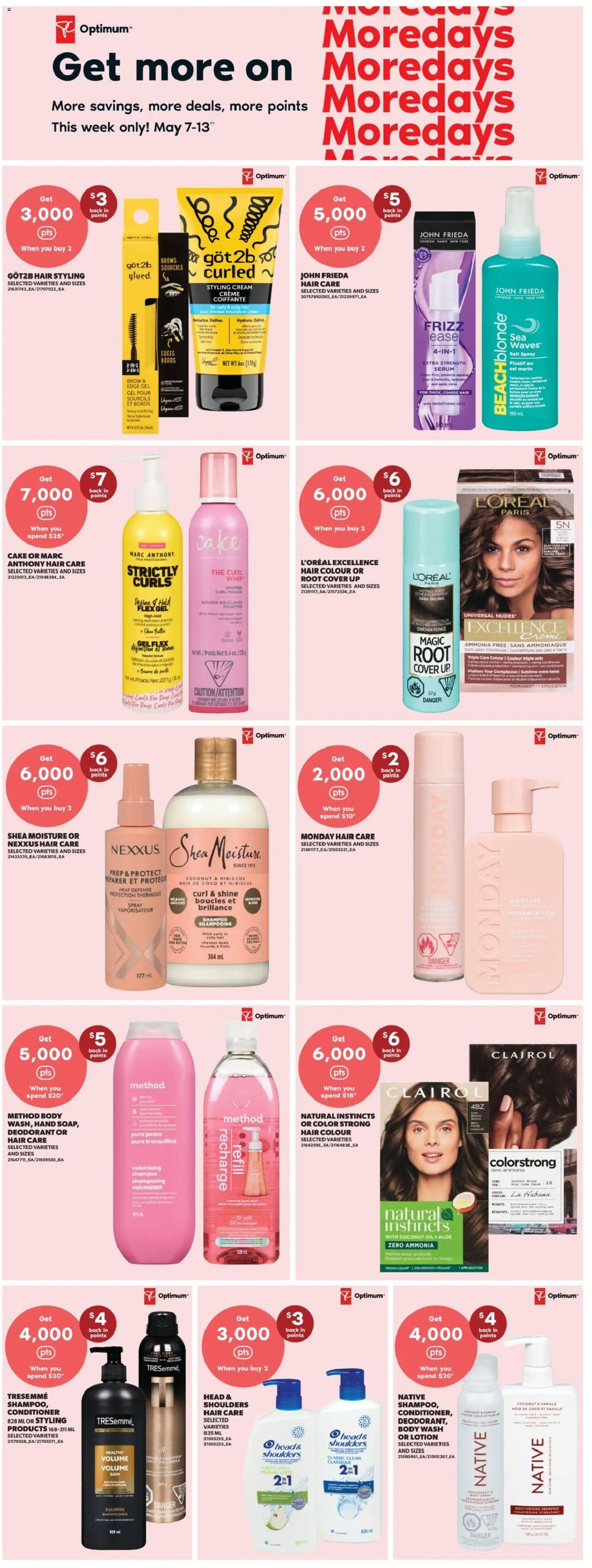 Real Canadian Superstore flyer valid from 07.05.2026 | Page: 15 | Products: Shampoo, Conditioner, Body wash, Oil