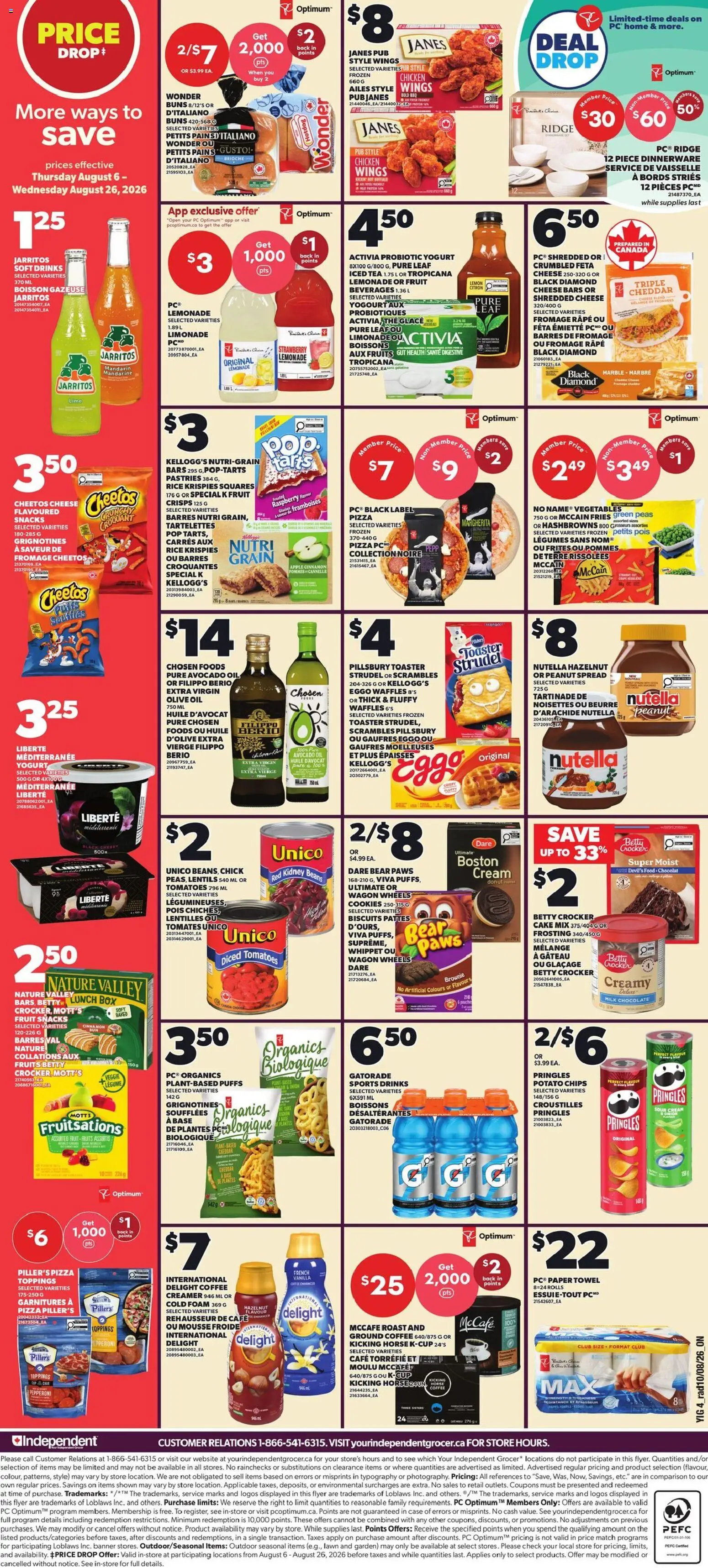 Independent Grocer flyer valid from Aug 13, 2026 | Page: 2 | Products: Rice, Legumes, Box, Chocolate