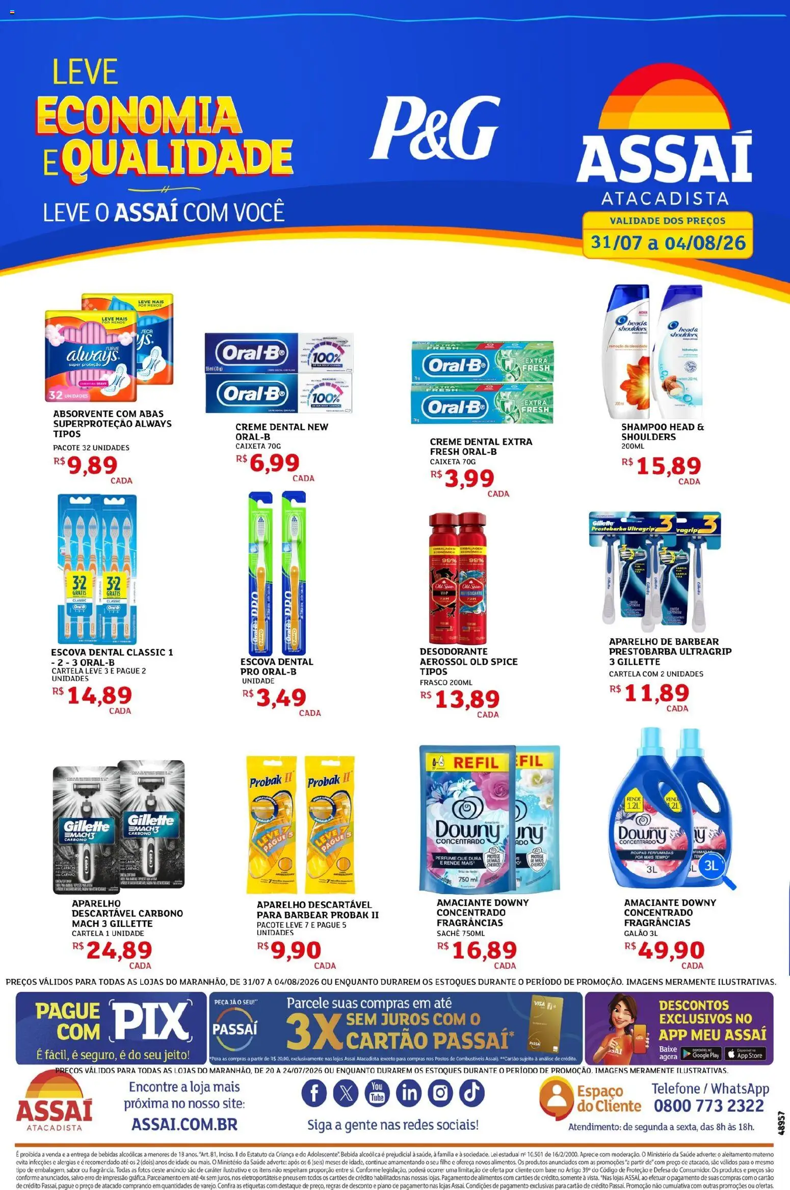 Assaí Atacadista Folheto - válido de 31/07/2026 | Página: 1 | Produtos: Perfume, Base, Telefone, Creme dental