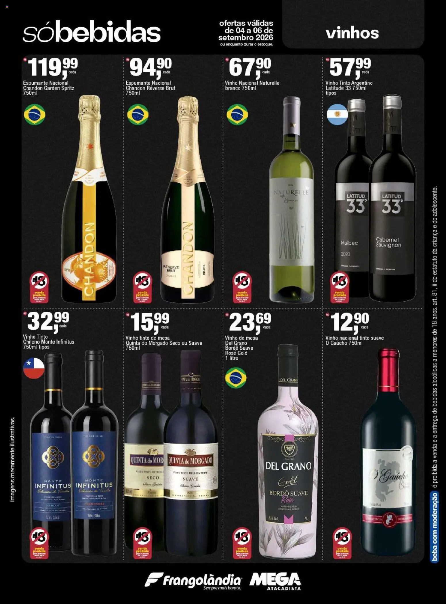 Frangolândia Folheto - válido de 04/09/2026 | Página: 9 | Produtos: Espumante, Mesa, Vinho tinto, Vinho