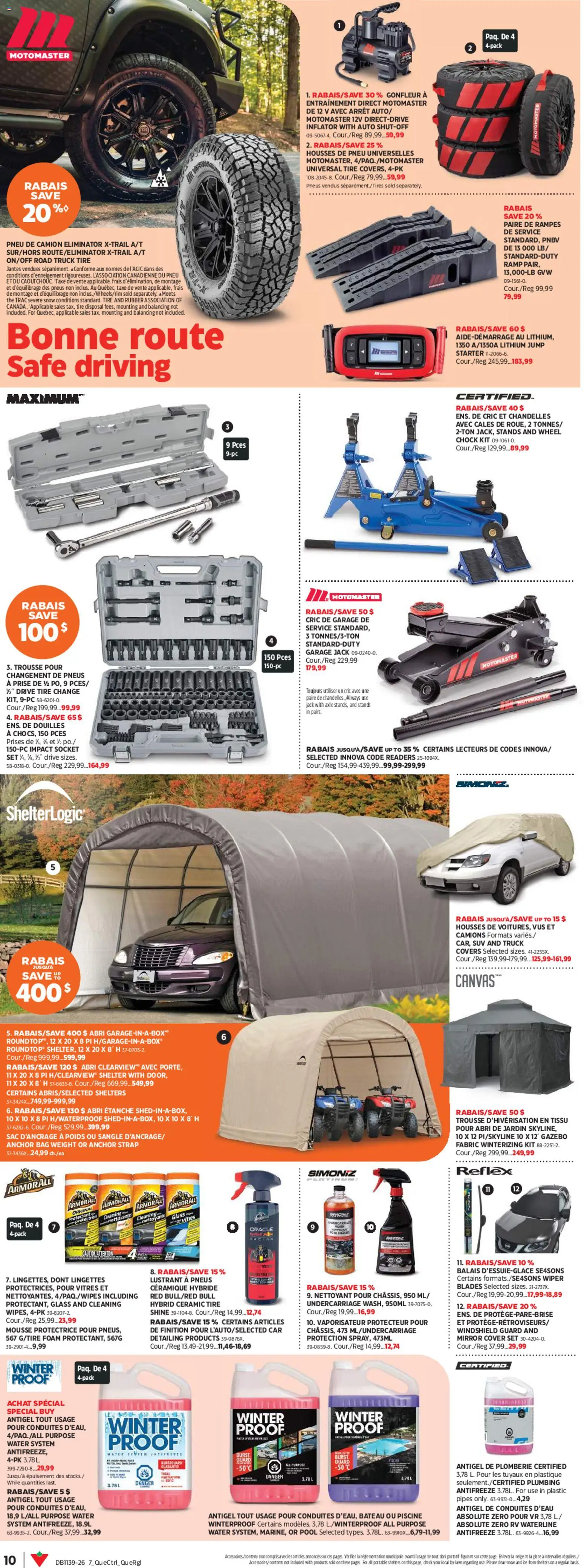 Canadian Tire flyer valid from Sep 24, 2026 | Page: 10 | Products: Water, Bag, Mirror, Ice