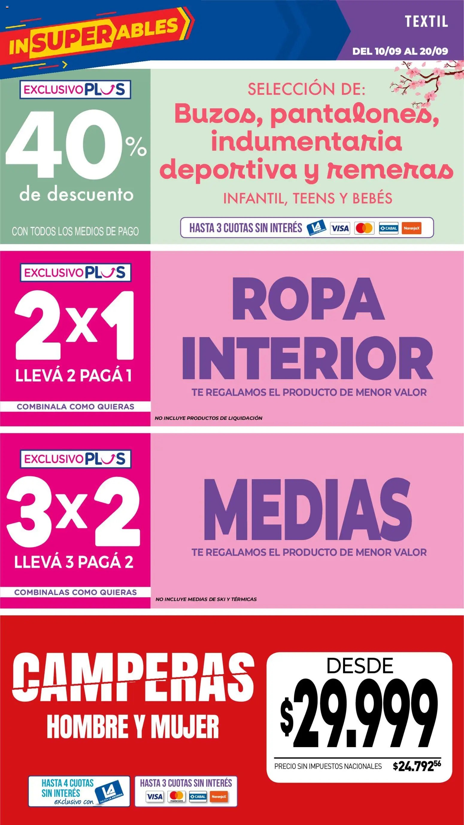La Anonima catálogo │ válido desde el 10/09/2026 | Página: 31 | Productos: Ropa, Ropa interior, Medias, Té