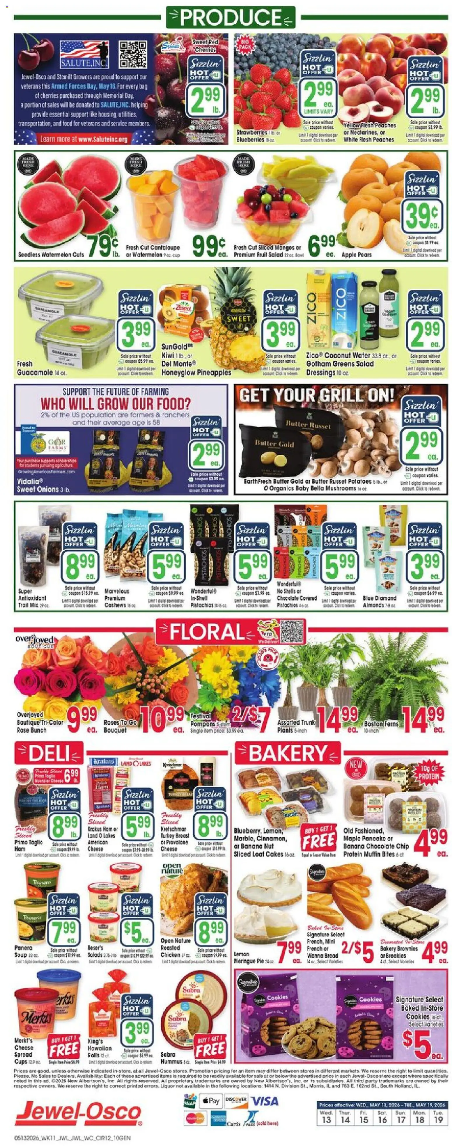 Jewel Osco Weekly Ad - IA - valid from 13.05.2026 | Page: 12 | Products: Cherries, Bread, Cookies, Water