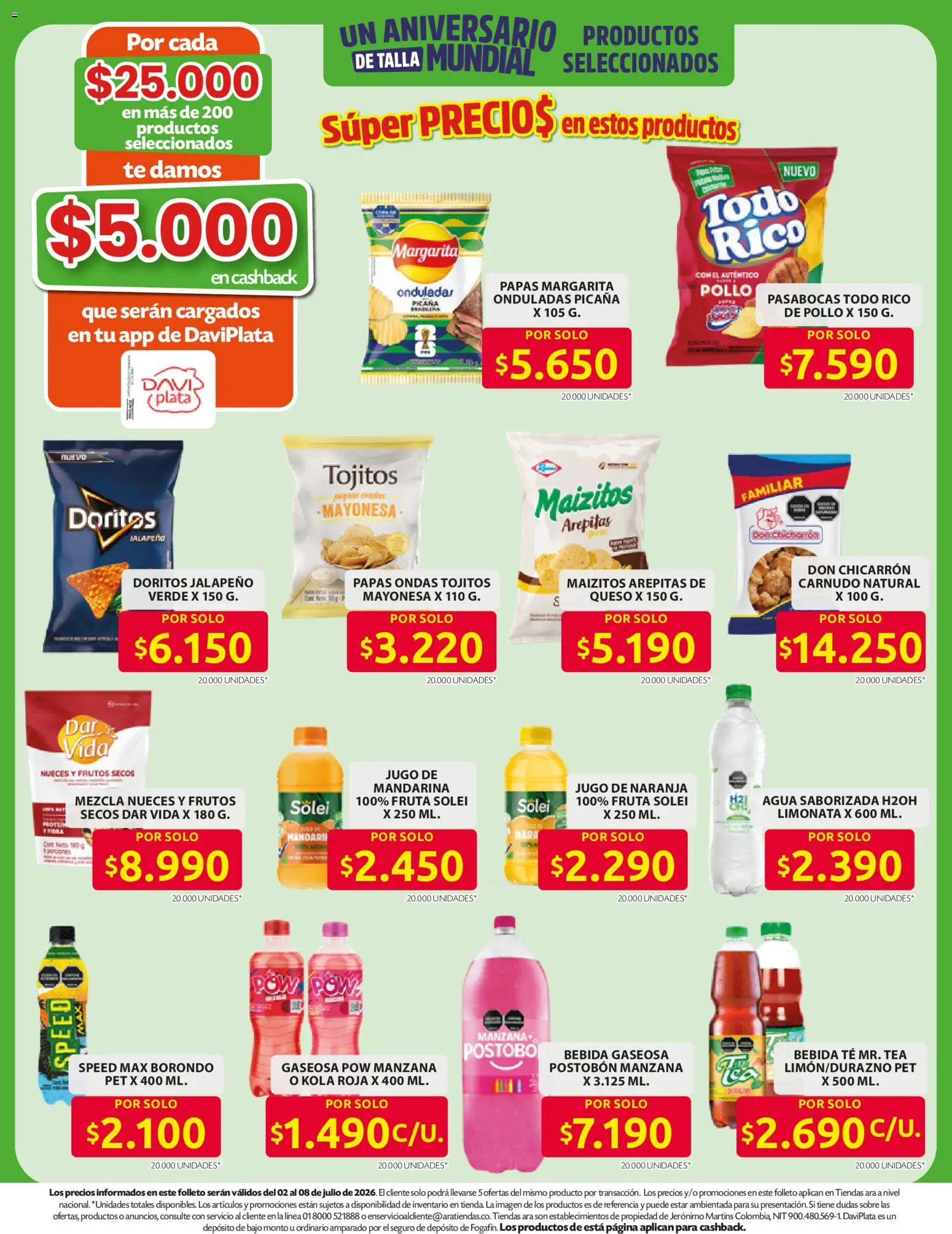 Ara revista - valida desde el 11/06/2026 | Página: 14 | Productos: Té, Pollo, Manzana, Mayonesa