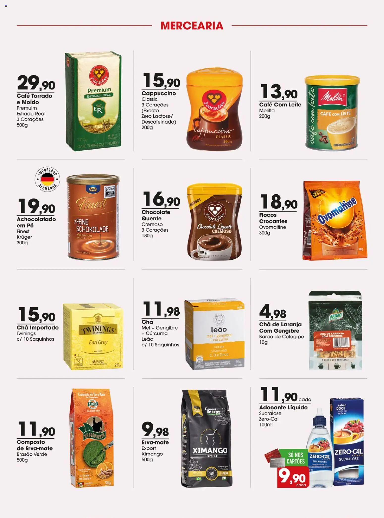 Zaffari Folheto - válido de 14/07/2026 | Página: 6 | Produtos: Adoçante, Leite, Chá, Flocos