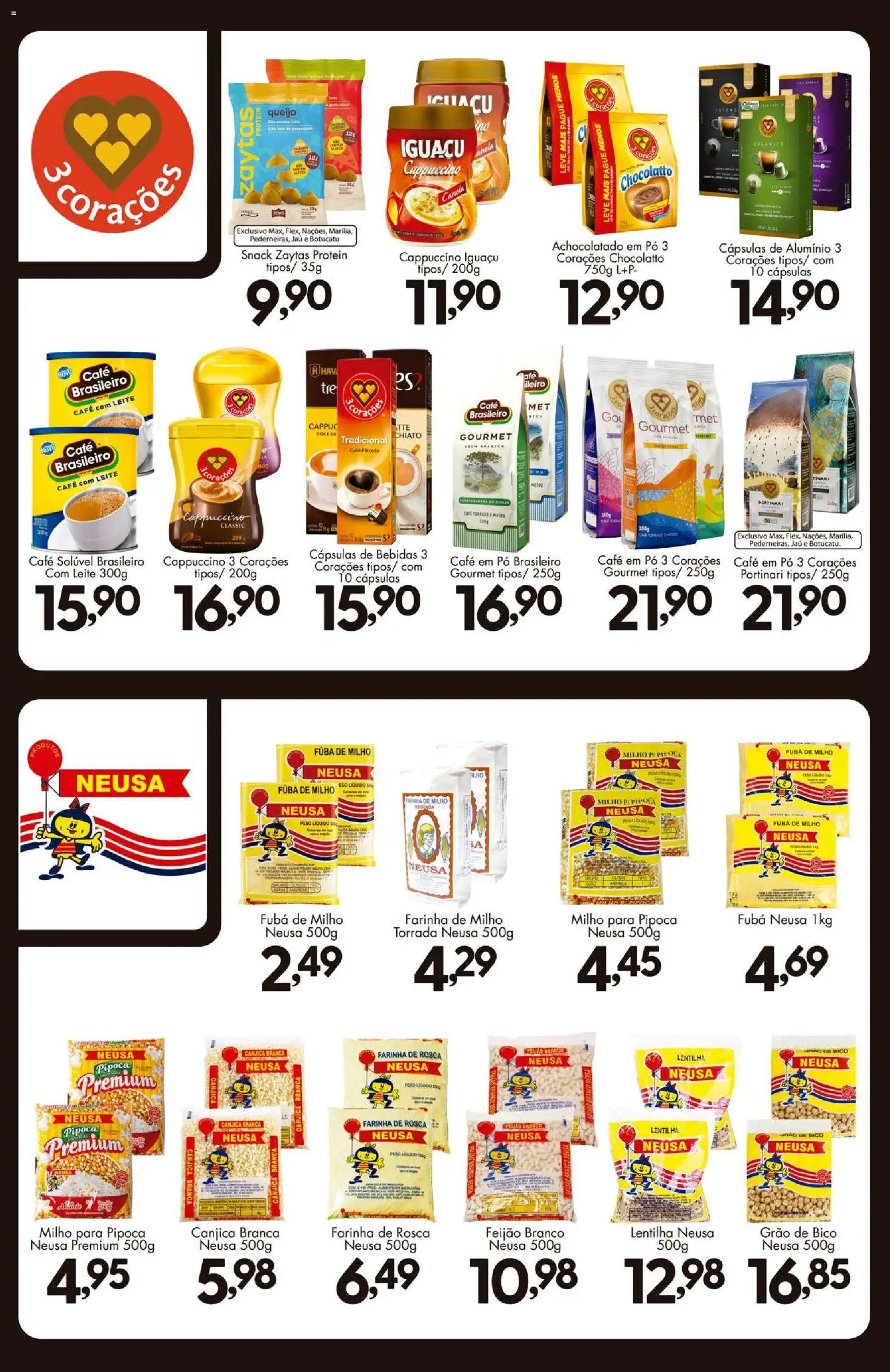 Confiança Folheto - válido de 14/08/2026 | Página: 7 | Produtos: Farinha, Achocolatado, Bebidas, Pão
