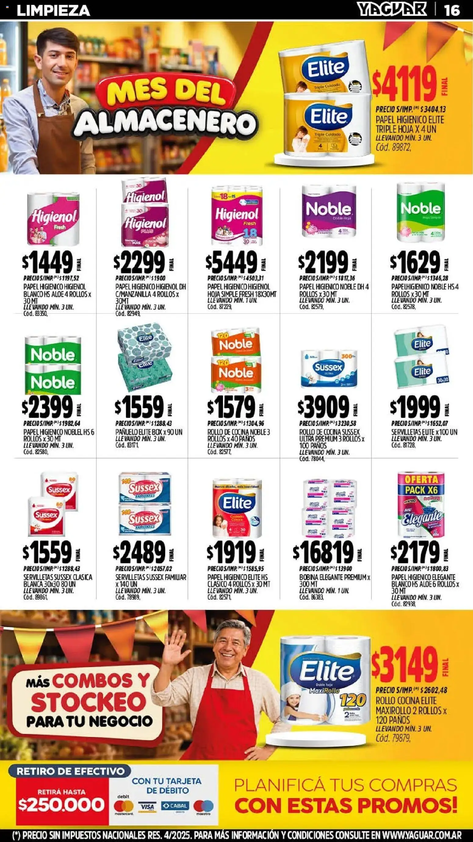 Yaguar - Oferta Semanal Misiones │ válido desde el 28/09/2026 | Página: 16 | Productos: Pañuelo, Cocina, Servilletas, Huevo