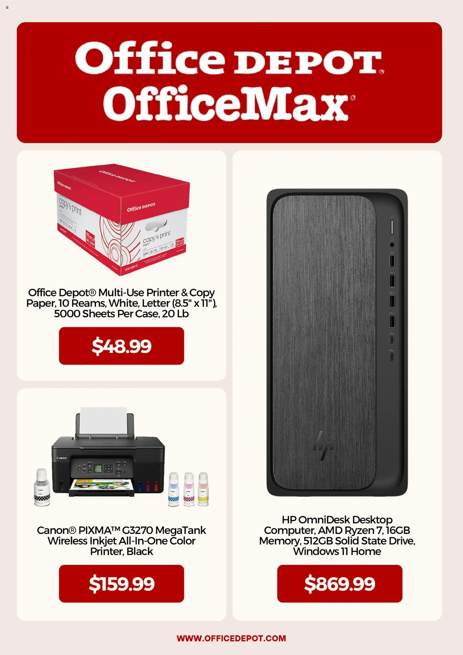 Office Depot Weekly Ad - valid from 09/15/2026 | Page: 3 | Products: Printer, Desktop