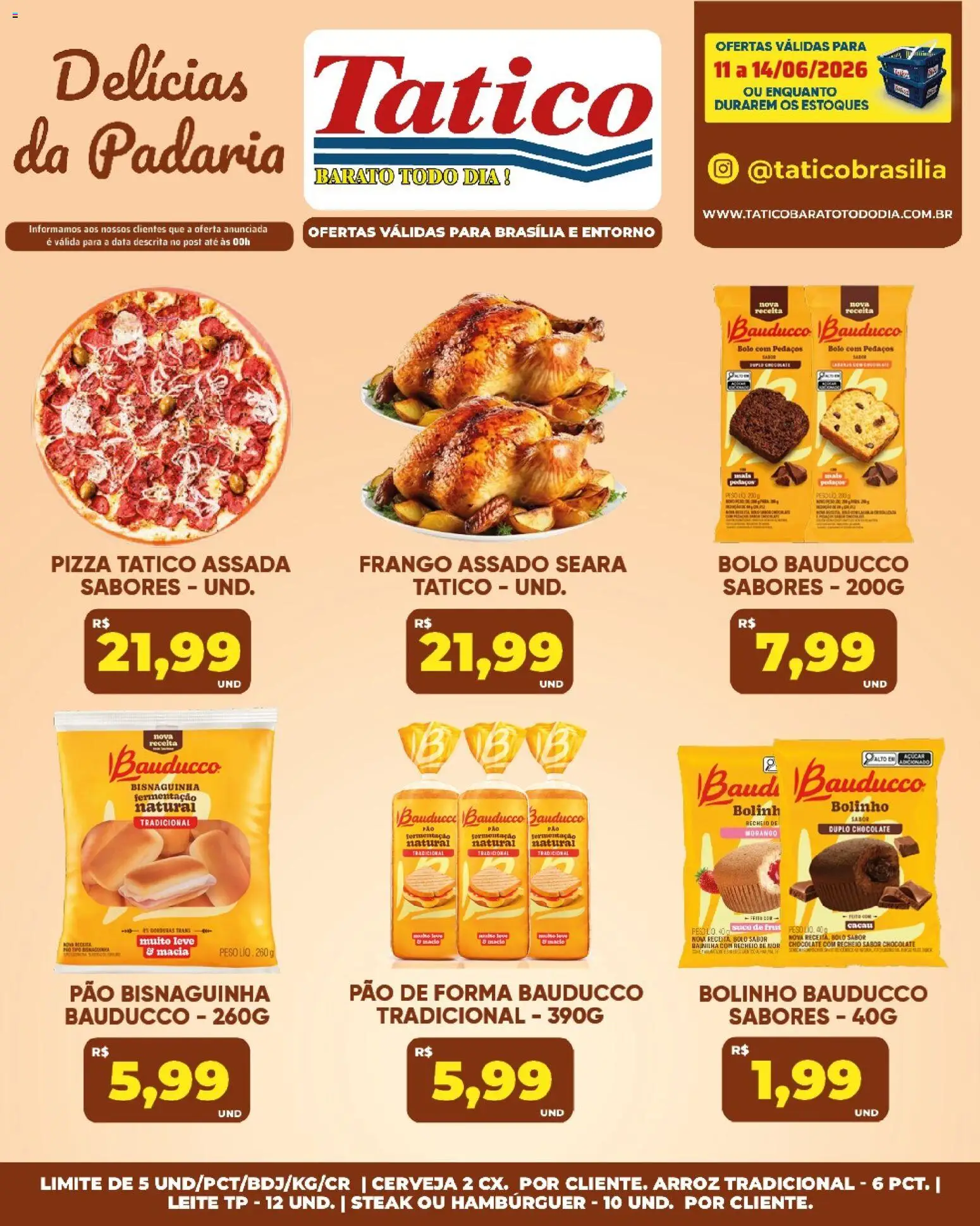 Tatico Folheto - válido de 13.06.2026 | Página: 58 | Produtos: Pão, Pizza, Arroz, Hambúrguer