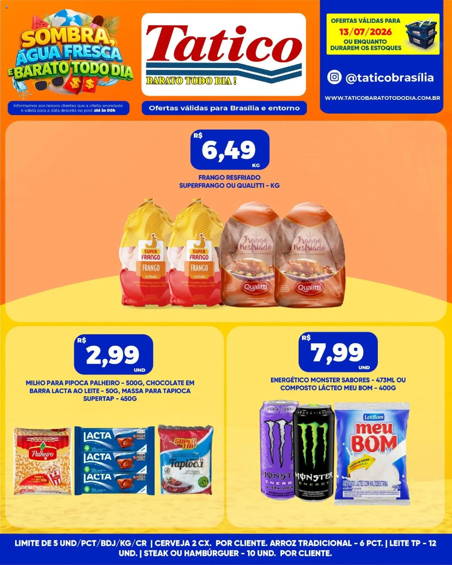 Tatico Folheto - válido de 13/07/2026 | Página: 4 | Produtos: Ferro, Hambúrguer, Frango, Pipoca