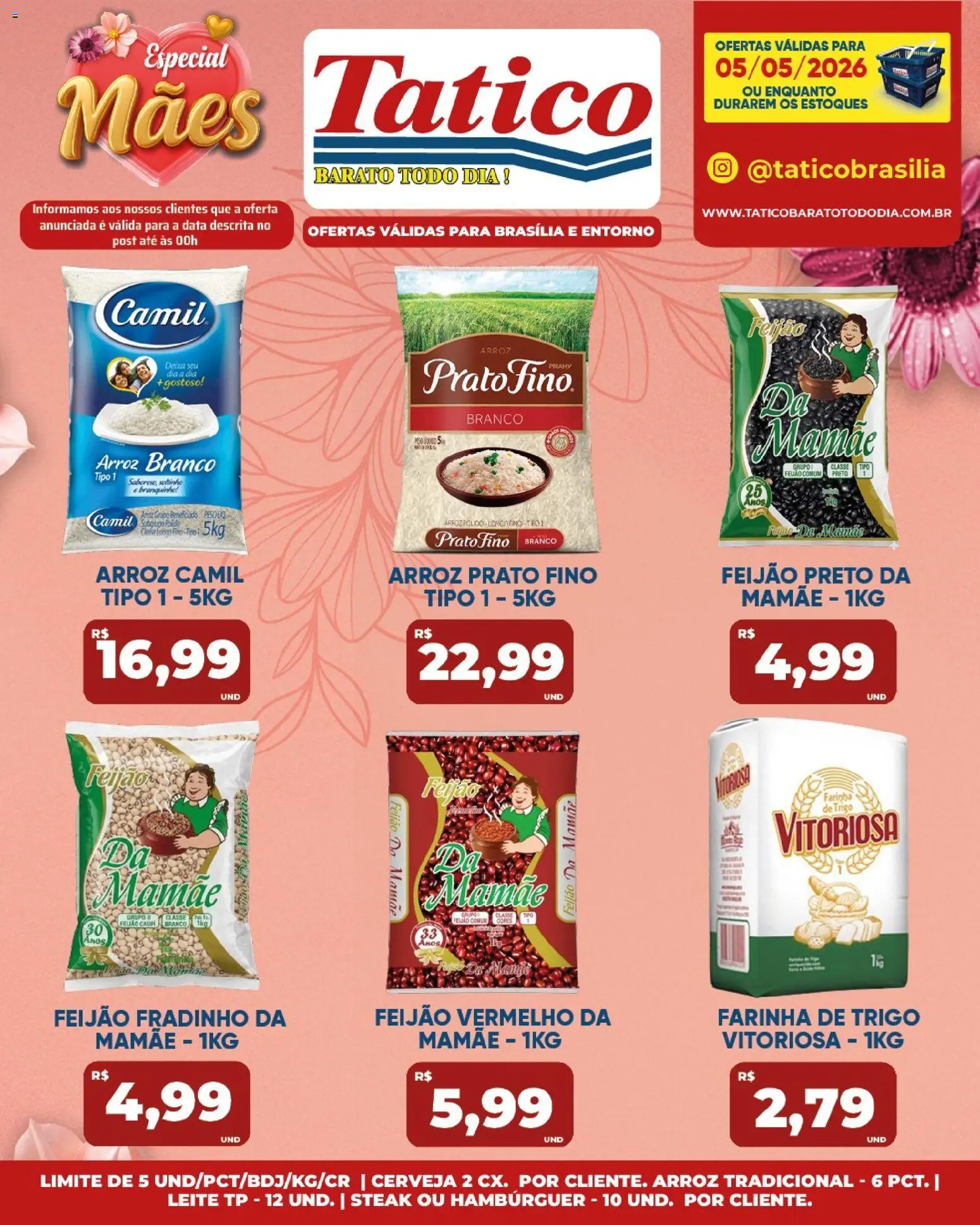 Tatico Folheto - válido de 06.05.2026 | Página: 32 | Produtos: Farinha de trigo, Leite, Arroz, Hambúrguer