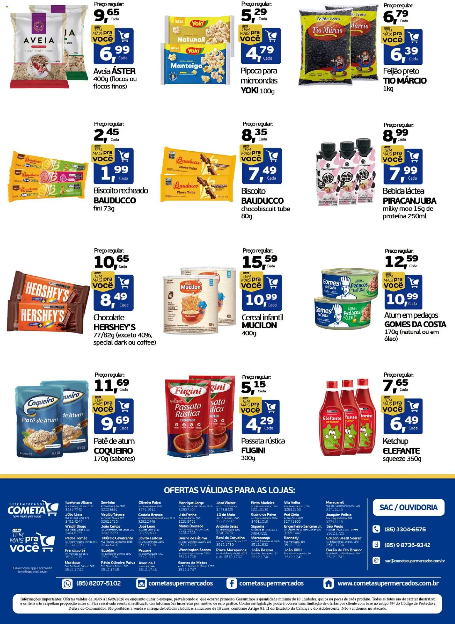 Cometa Supermercados Folheto - válido de 10/09/2026 | Página: 2 | Produtos: Feijão, Biscoito, Chocolate, Atum