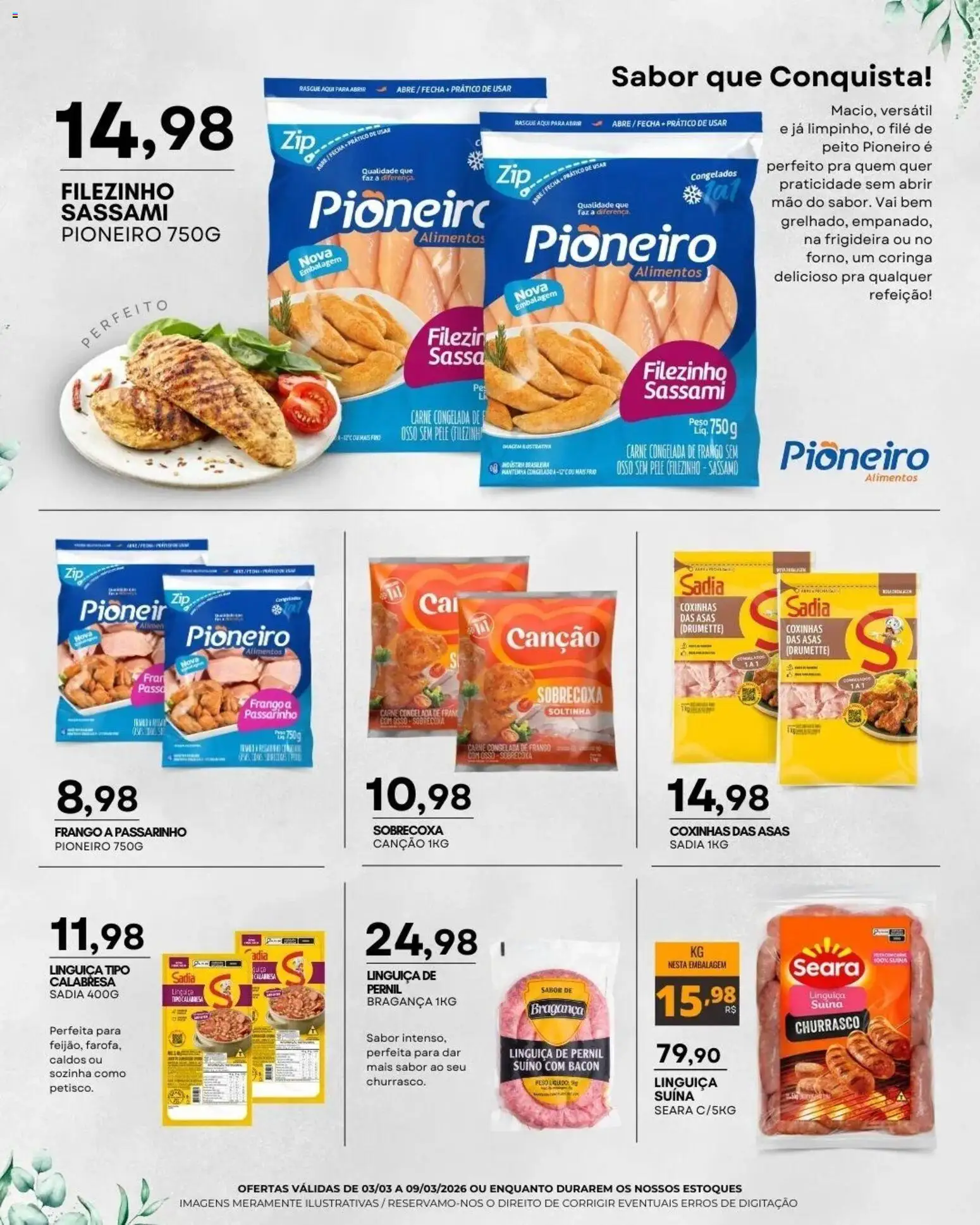 Mercadão Atacadista Folheto - válido de 03.03.2026 | Página: 2 | Produtos: Frigideira, Linguiça, Pernil, Carne