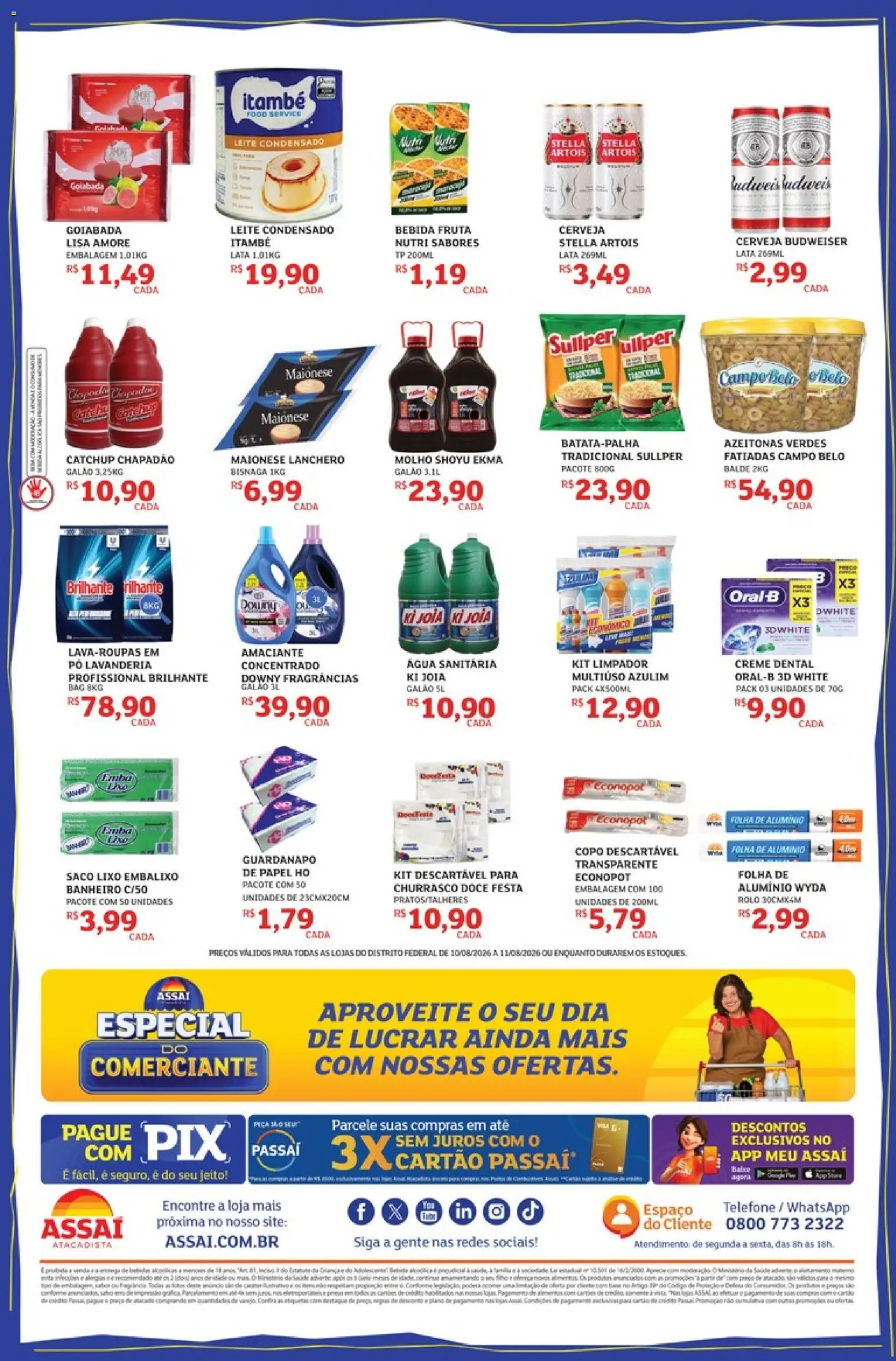 Assaí Atacadista Folheto - válido de 10/08/2026 | Página: 2 | Produtos: Azeitonas, Leite, Água, Guardanapo
