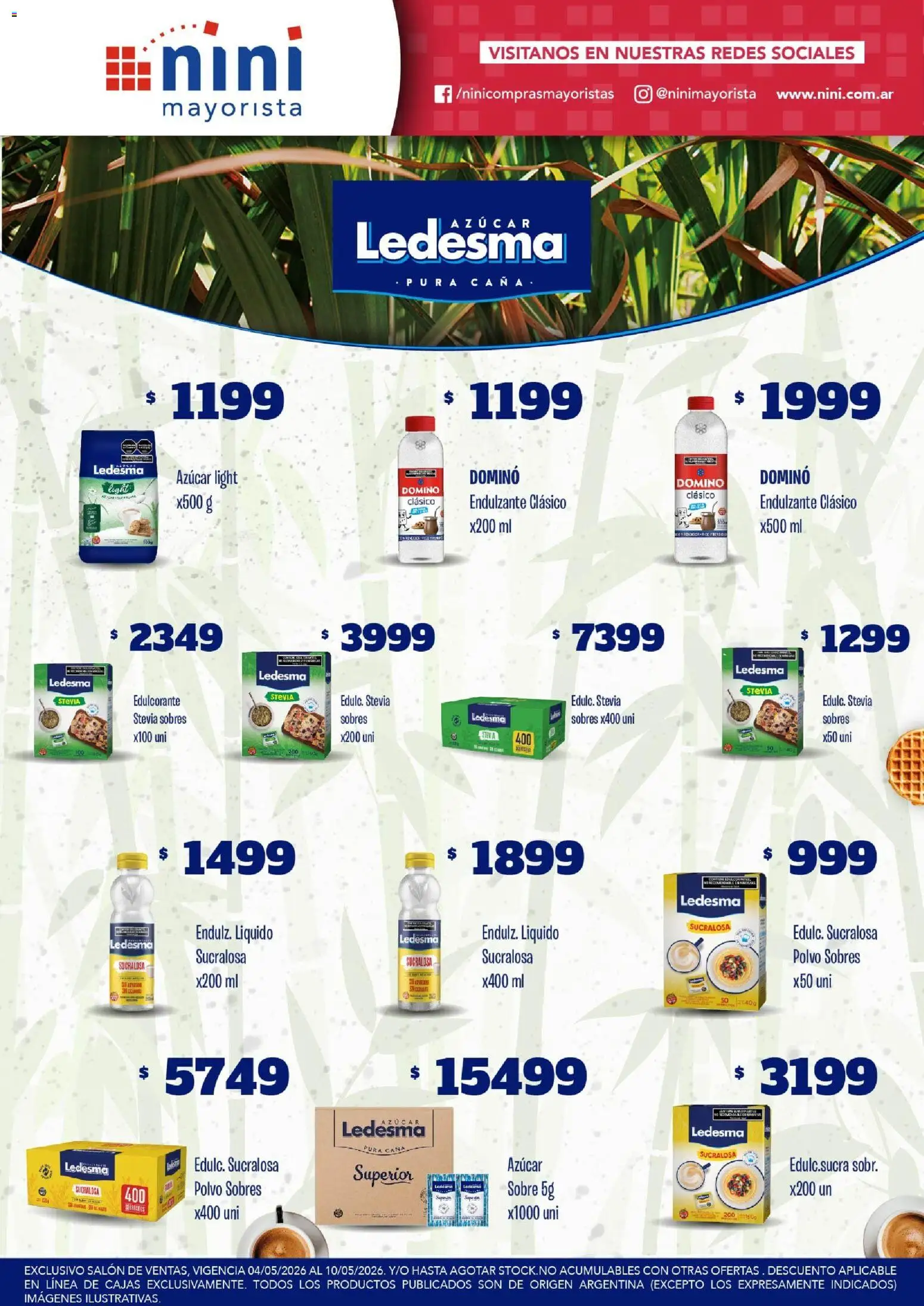 NINI Mayorista ofertas │ válido desde el 04.05.2026 | Página: 29 | Productos: Sobre, Azucar, Polvo, Edulcorante
