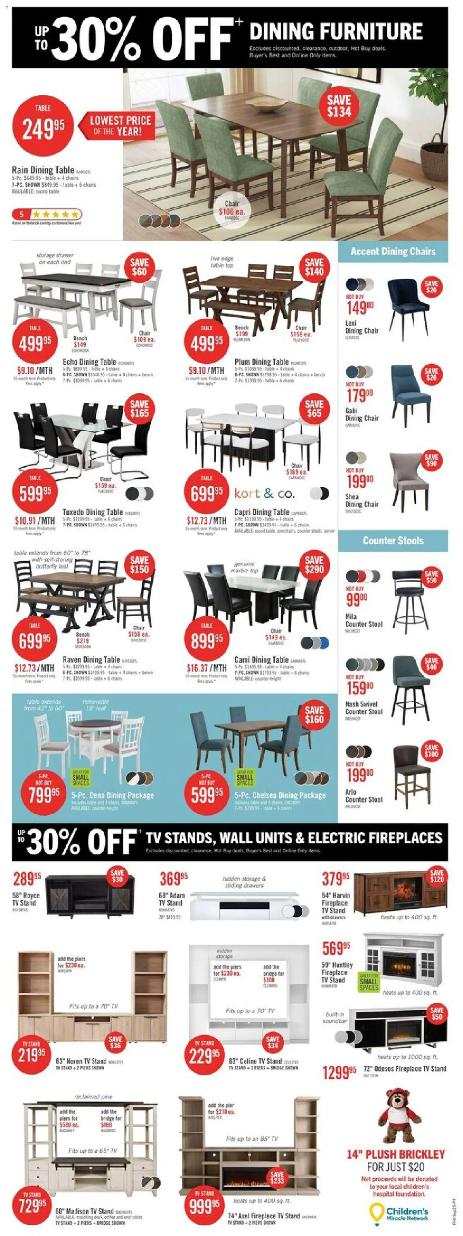 The Brick flyer valid from Sep 25, 2026 | Page: 8 | Products: Soundbar, Table, Chair, Coffee