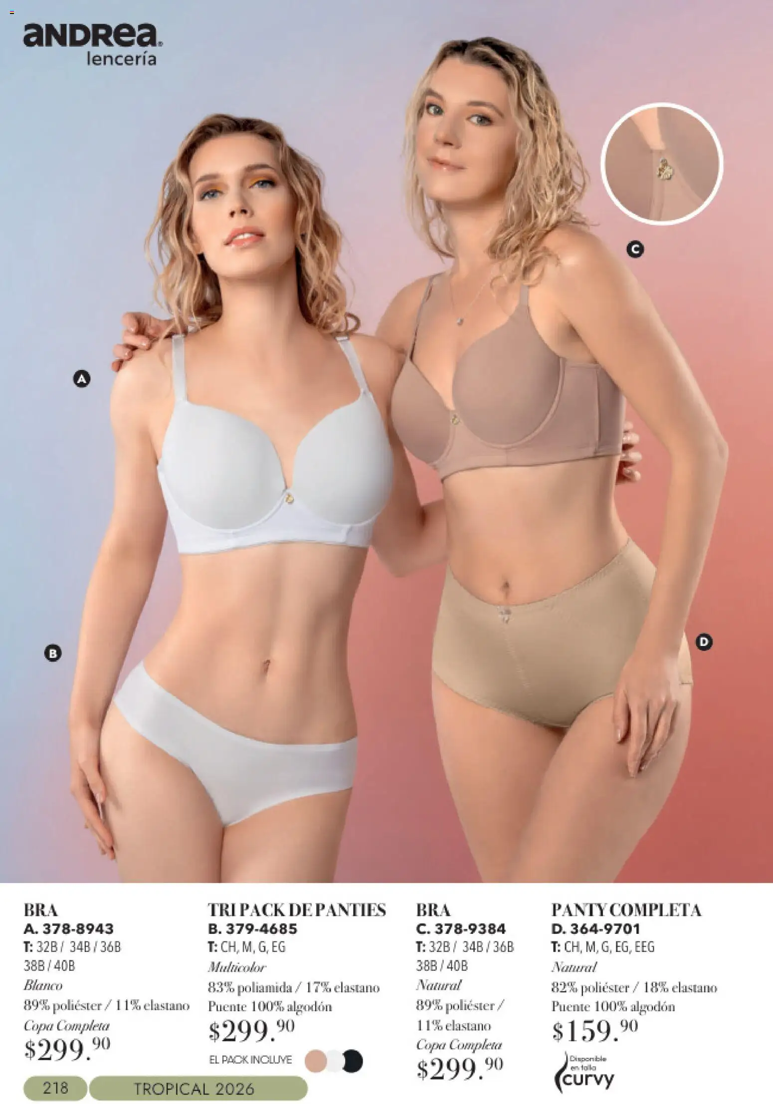 Nuevas ofertas de Andrea válidas en toda la República Mexicana desde el 23/08/2026. ¡Encuentra las mejores ofertas en Andrea catálogo Tropical! | Página: 218