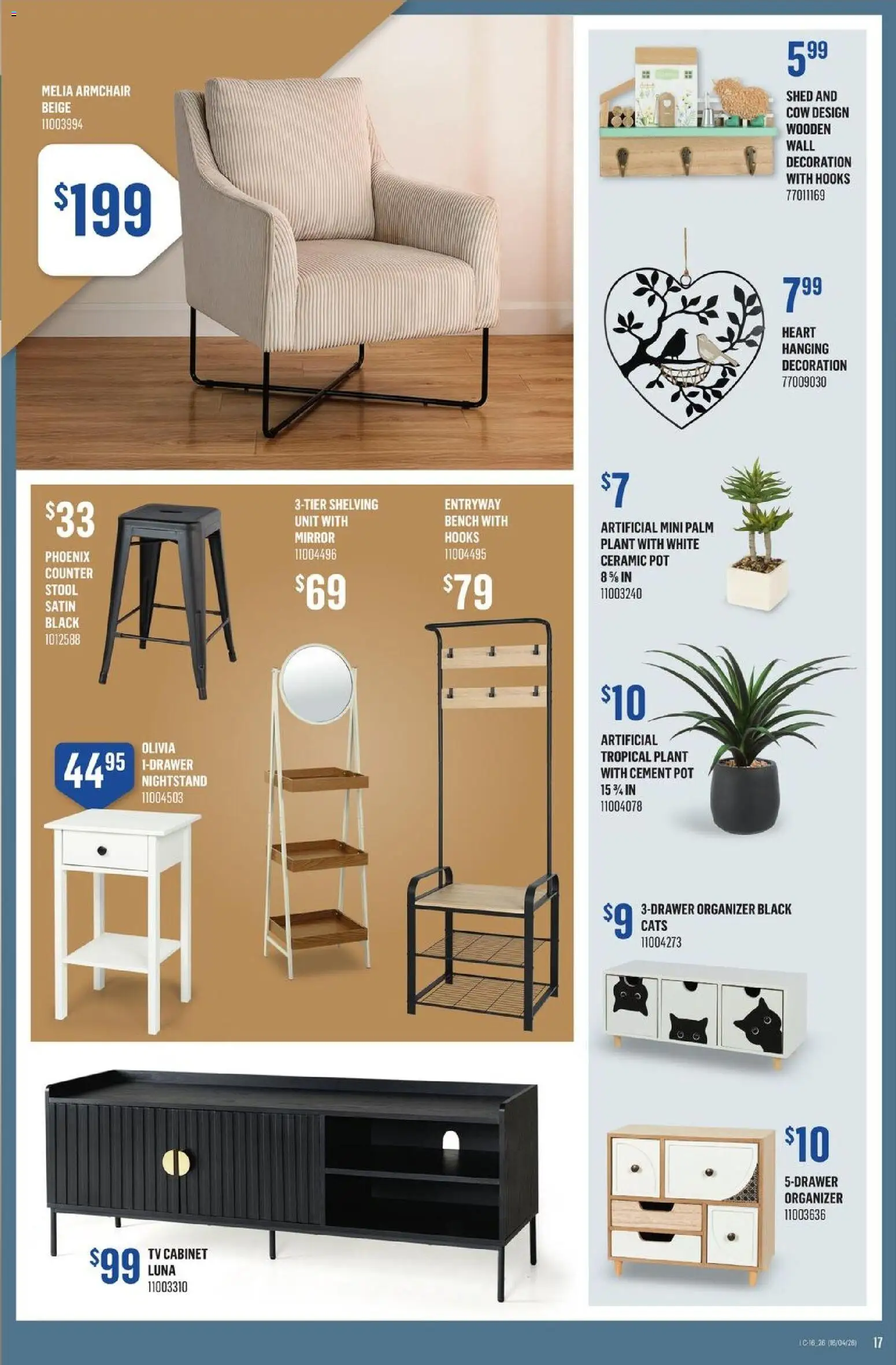 Canac flyer valid from 16.04.2026 | Page: 18 | Products: Armchair, Tv cabinet, Cabinet, Mirror