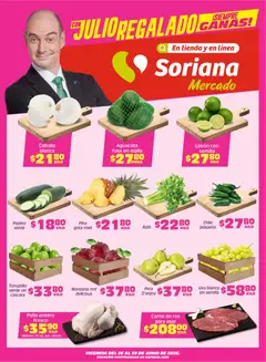 Vista previa de Soriana Fin de Semana Mercado: Ags, Nay, Jal, Qro, Col, Mich, Gto, Hgo, Tlax, Mor, Pue, Gro, Oax, Edo. de Mex, CDMX, Zac y SLP, nuevo folleto de la tienda, válido en México a partir del 26/06/2026
