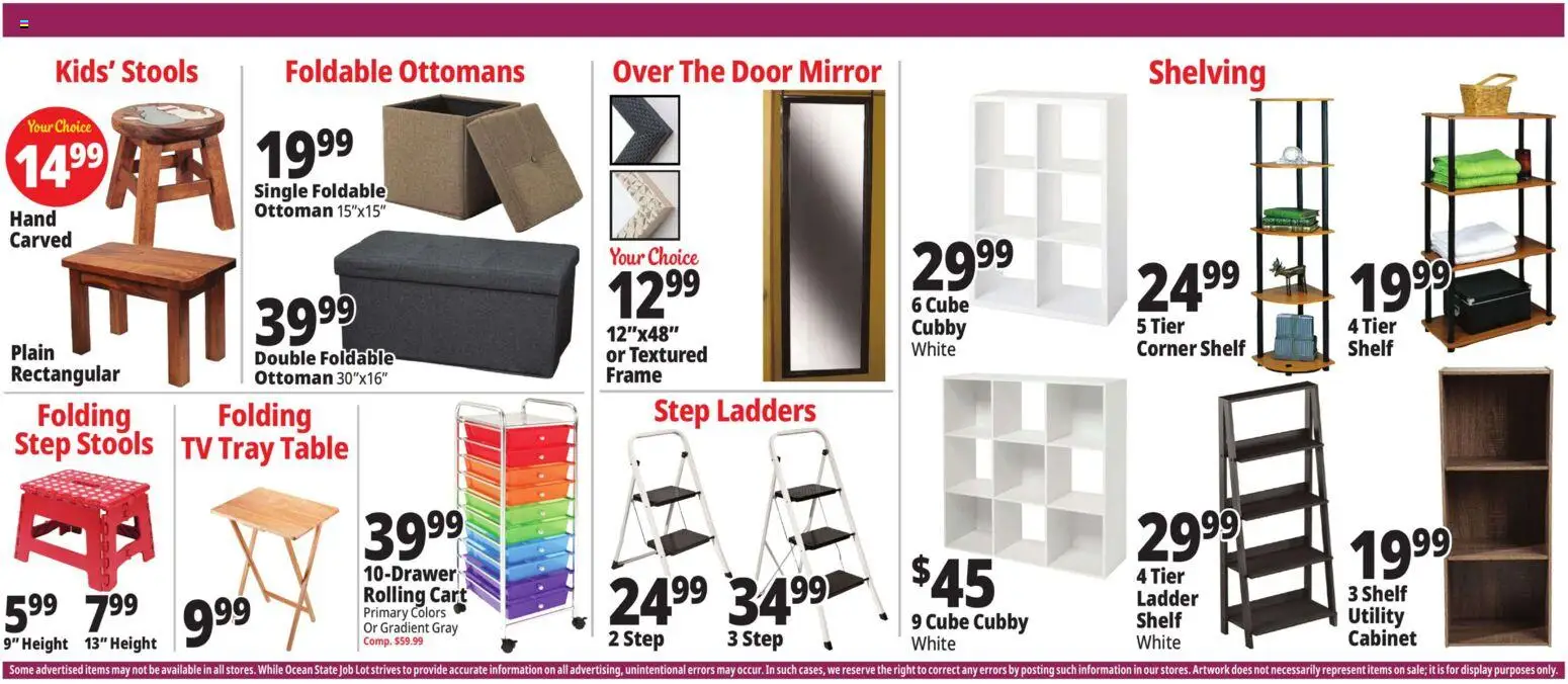 Ocean State Job Lot Weekly Ad - valid from 30.04.2026 | Page: 26 | Products: Shelf, Table, Mirror, Tv
