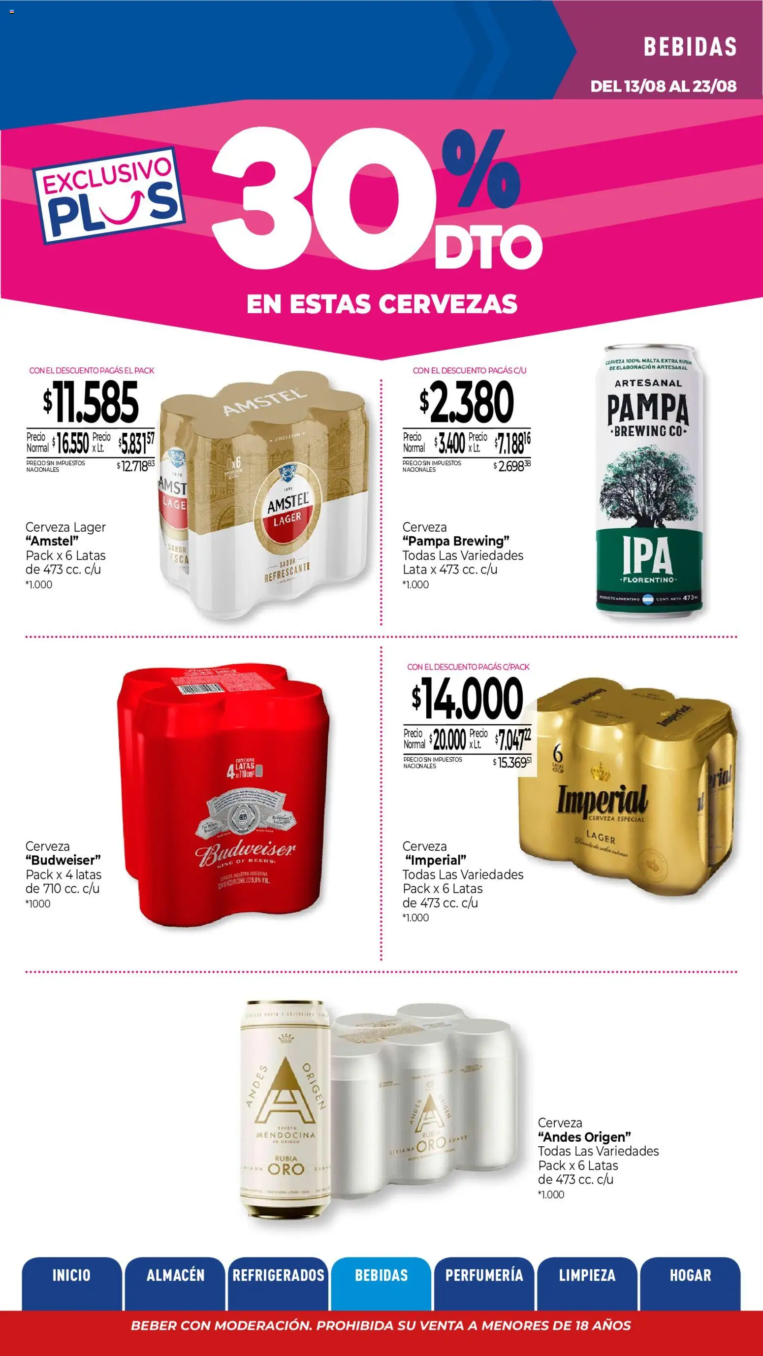 La Anonima catálogo │ válido desde el 13/08/2026 | Página: 21 | Productos: Bebidas, Cerveza