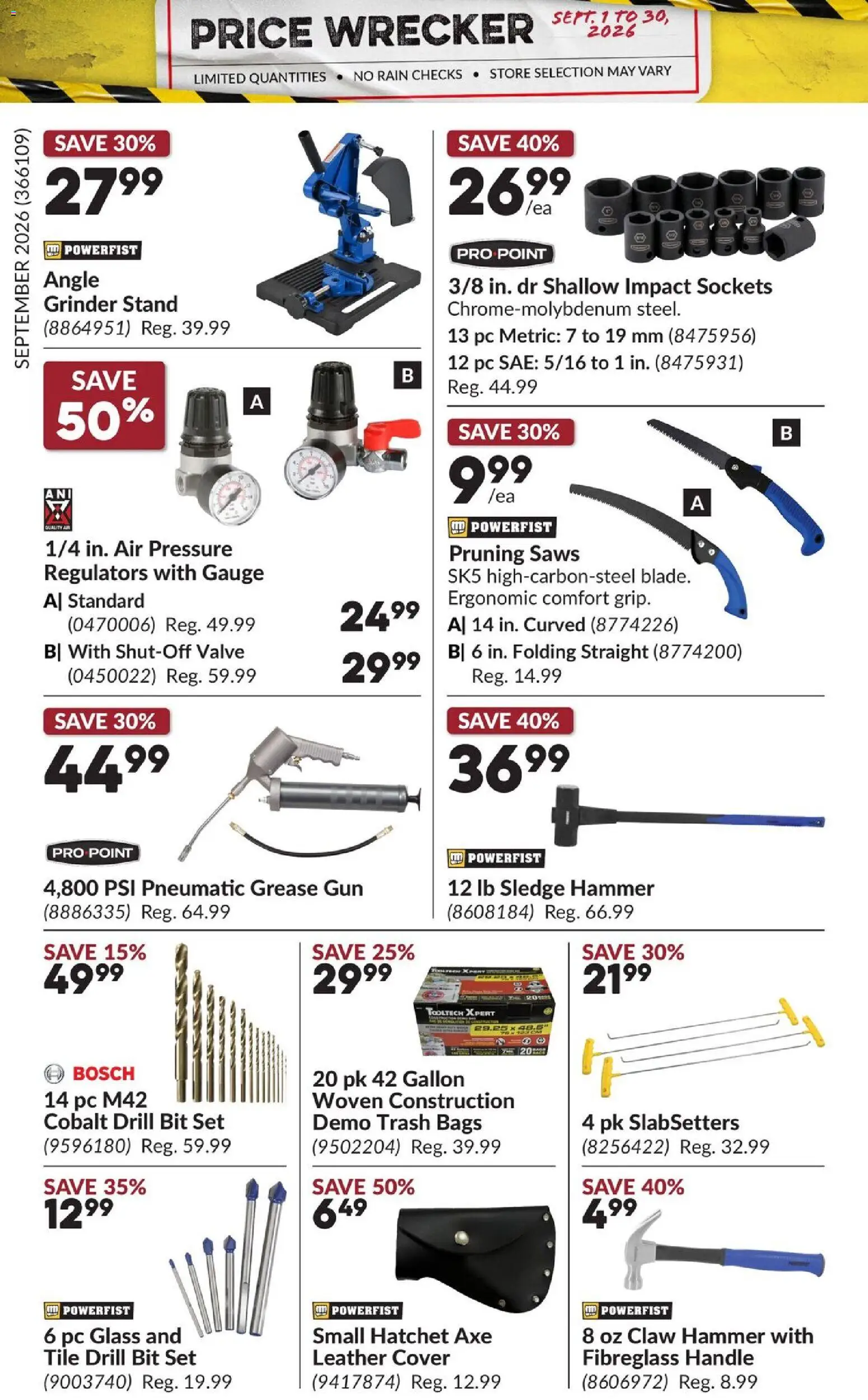 Princess Auto flyer valid from Sep 1, 2026 | Page: 2 | Products: PC, Grinder