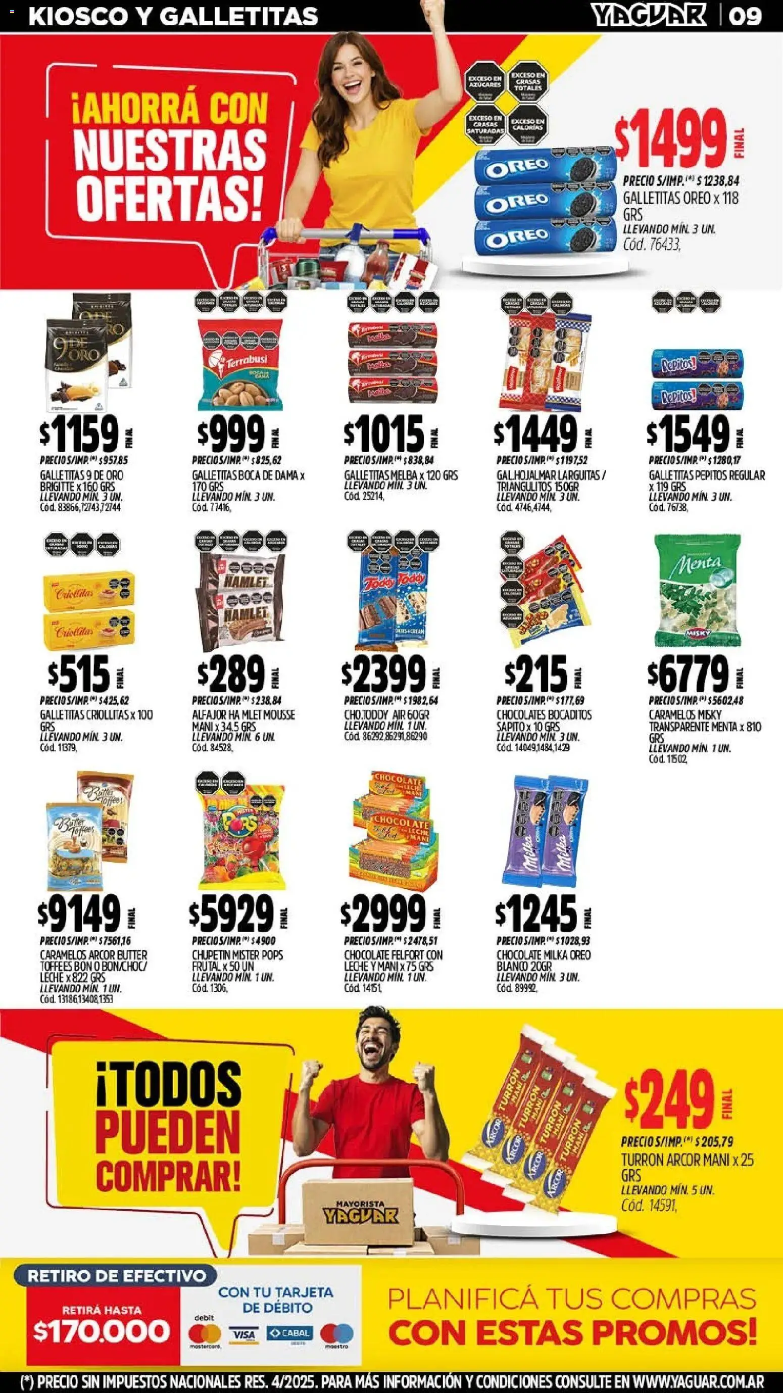 Yaguar - Oferta Semanal Trelew │ válido desde el 11.05.2026 | Página: 9 | Productos: Galletitas, Mousse, Alfajor, Turrón