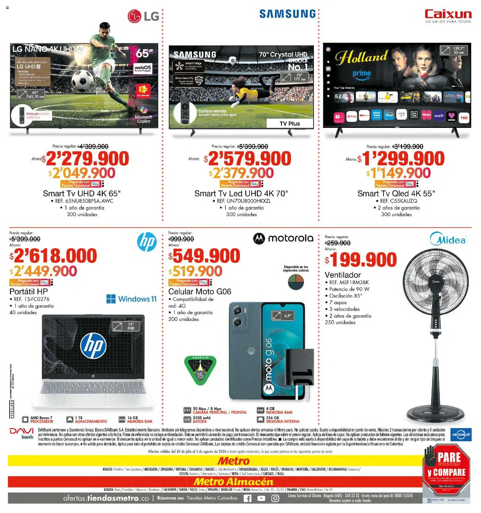 Metro revista - valida desde el 30/07/2026 | Página: 2 | Productos: Banco, Sobre, Batería, Control remoto