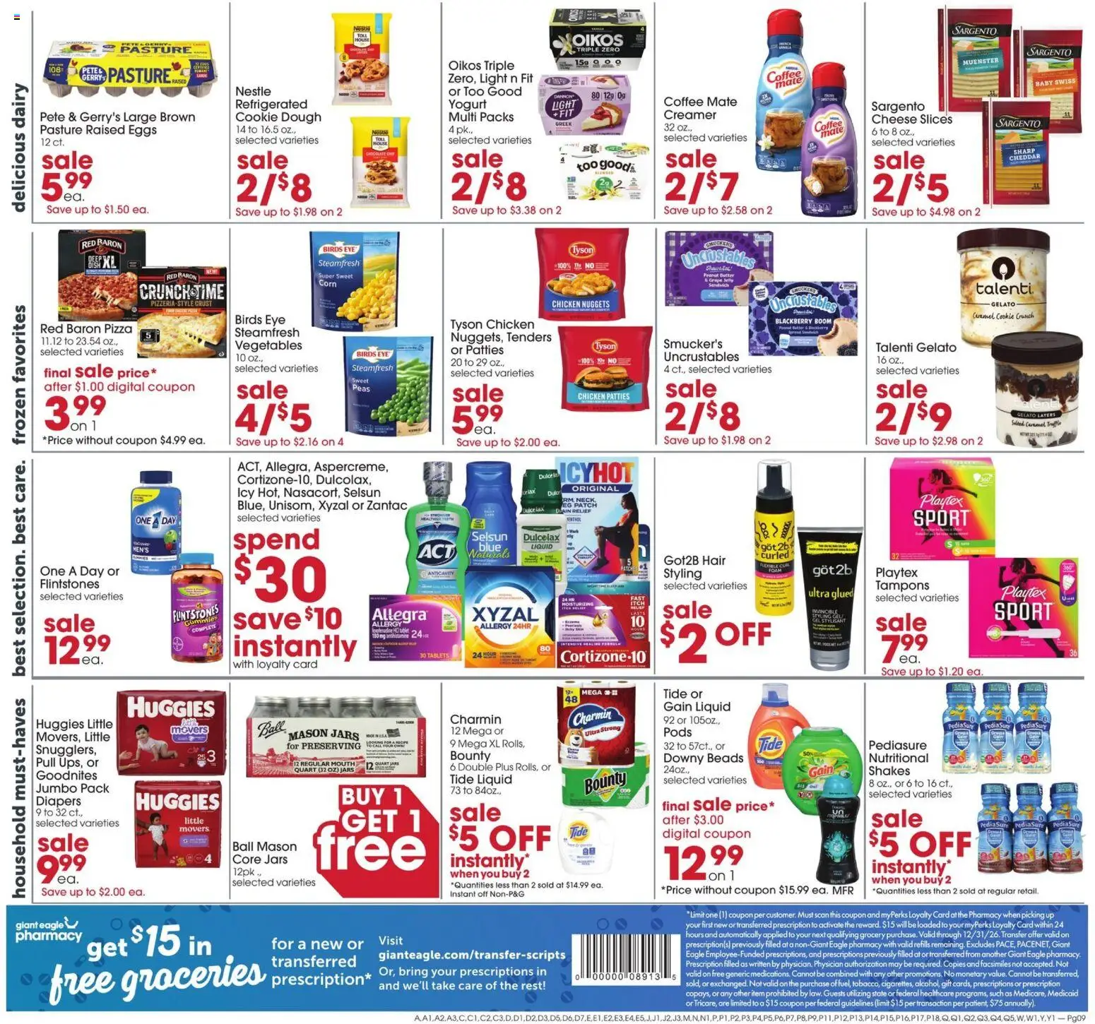 Giant Eagle Weekly Ad - valid from 08/06/2026 | Page: 9 | Products: Corn, Eggs, Tampons, Dough