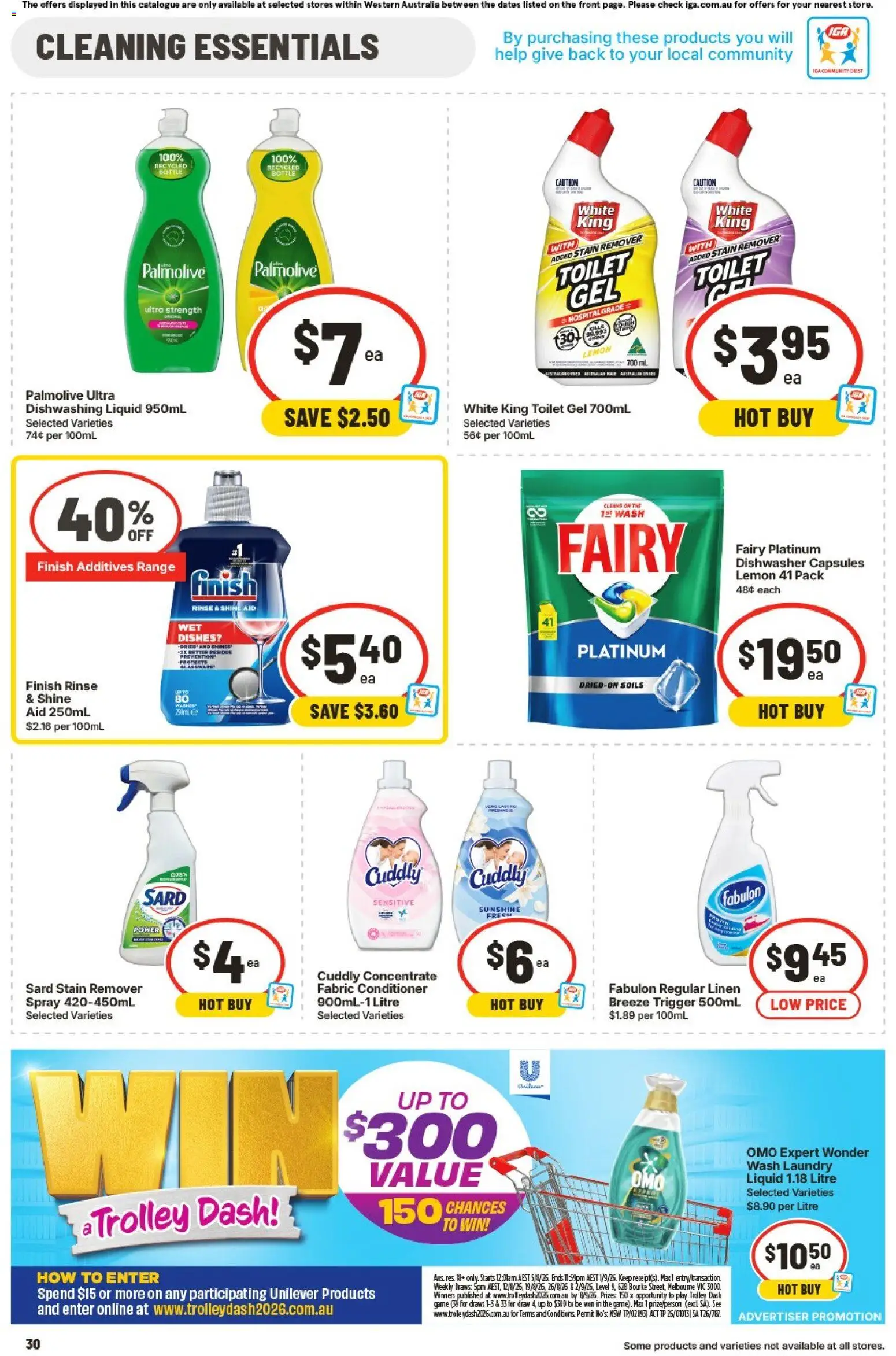 IGA catalogue - valid from 19/08/2026 | Page: 30 | Products: Toilet, Trolley, Lemon, Laundry