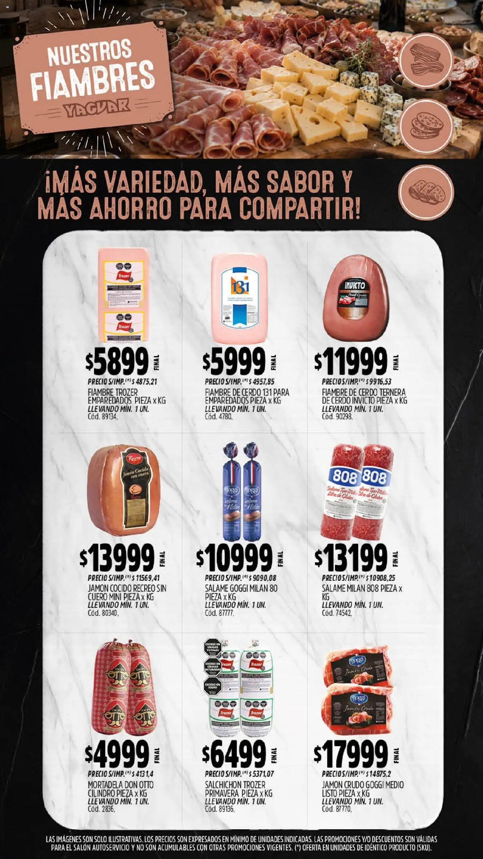 Yaguar - Oferta Semanal Córdoba │ válido desde el 07/09/2026 | Página: 9 | Productos: Jamón cocido, Jamón crudo, Mortadela, Cerdo