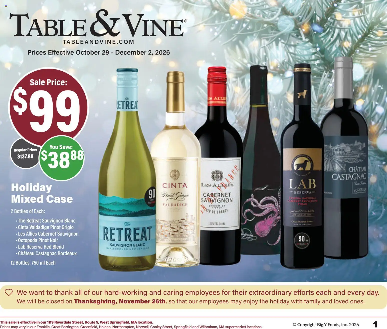 Big Y Table&Wine - valid from 10/29/2026 | Page: 1