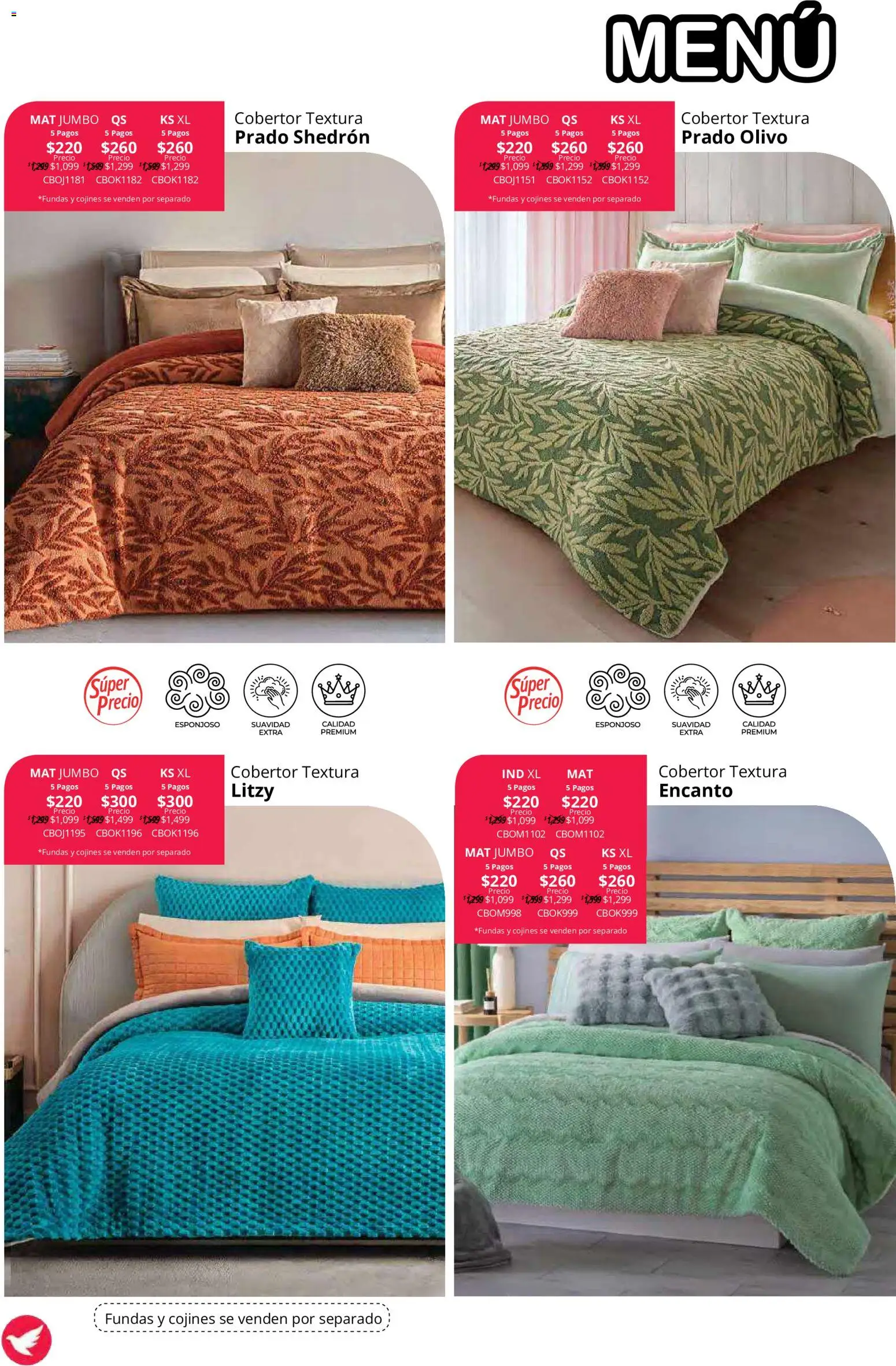 Nuevas ofertas de Colchas Concord válidas en toda la República Mexicana desde el 15/10/2026. ¡Encuentra las mejores ofertas en Colchas Concord catálogo! | Página: 189