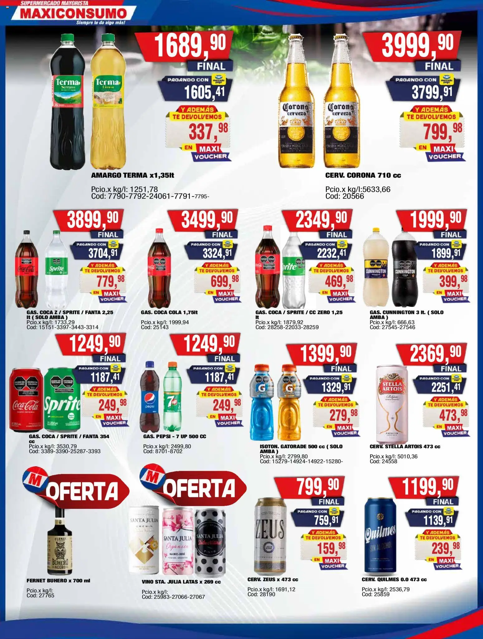 Maxiconsumo ofertas │ válido desde el 11.05.2026 | Página: 19 | Productos: Fernet, Vino, Cerveza, Té