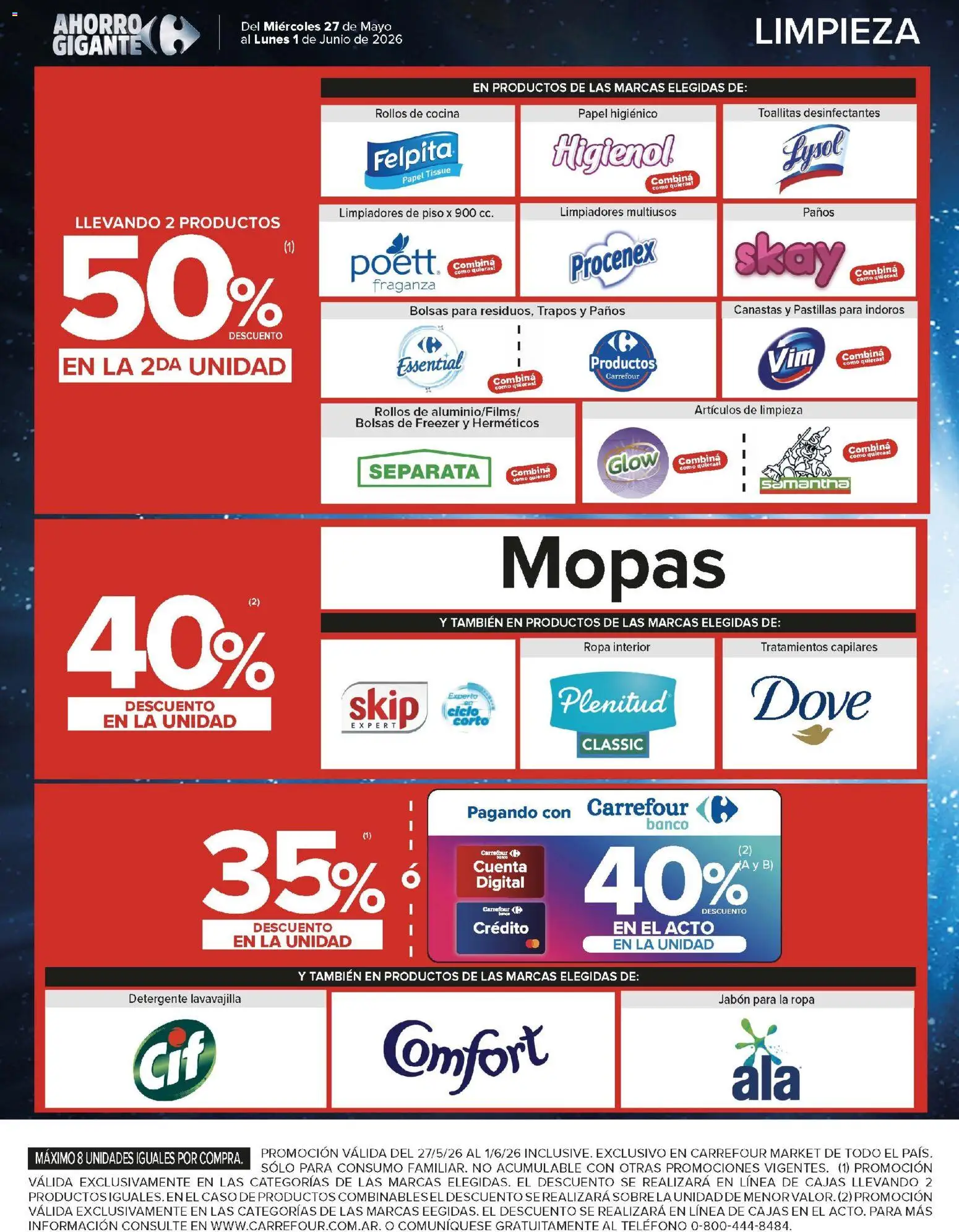 Carrefour Market catálogo │ válido desde el 27.05.2026 | Página: 16 | Productos: Papel higiénico, Jabón, Ropa interior, Freezer