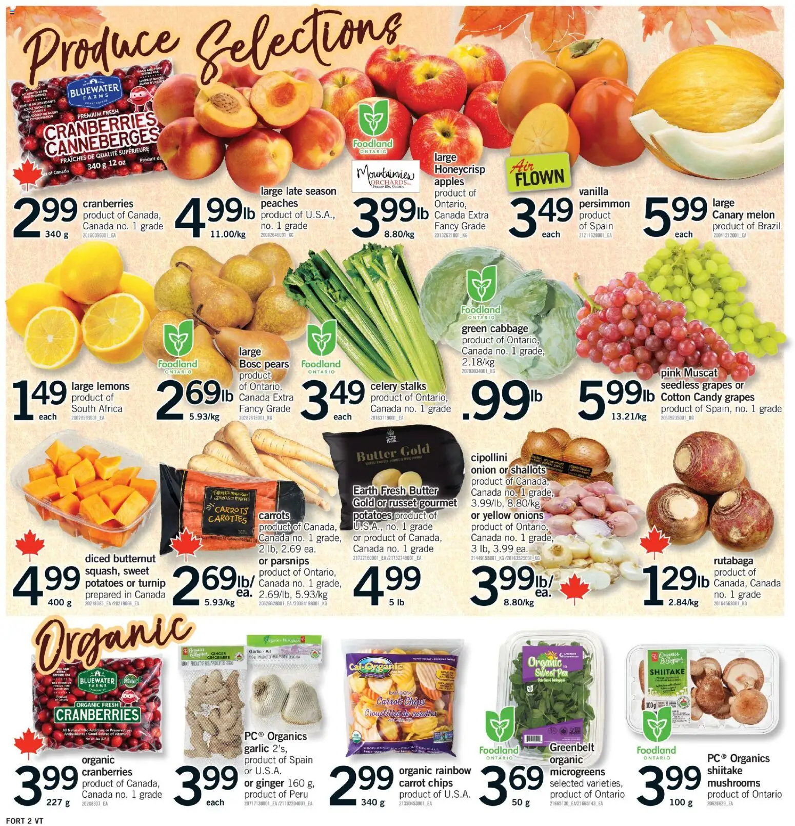Fortinos flyer valid from Oct 1, 2026 | Page: 3 | Products: Chips, Persimmon, Grapes, Apples