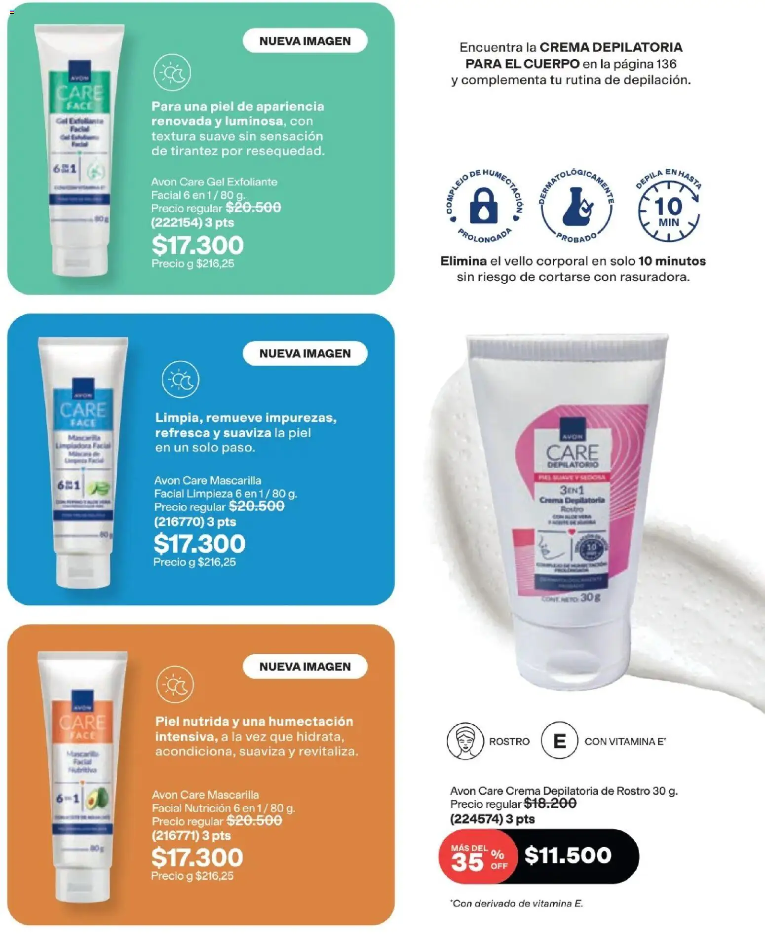 Avon revista - valida desde el 16/08/2026 | Página: 117 | Productos: Crema, Mascarilla, Crema depilatoria