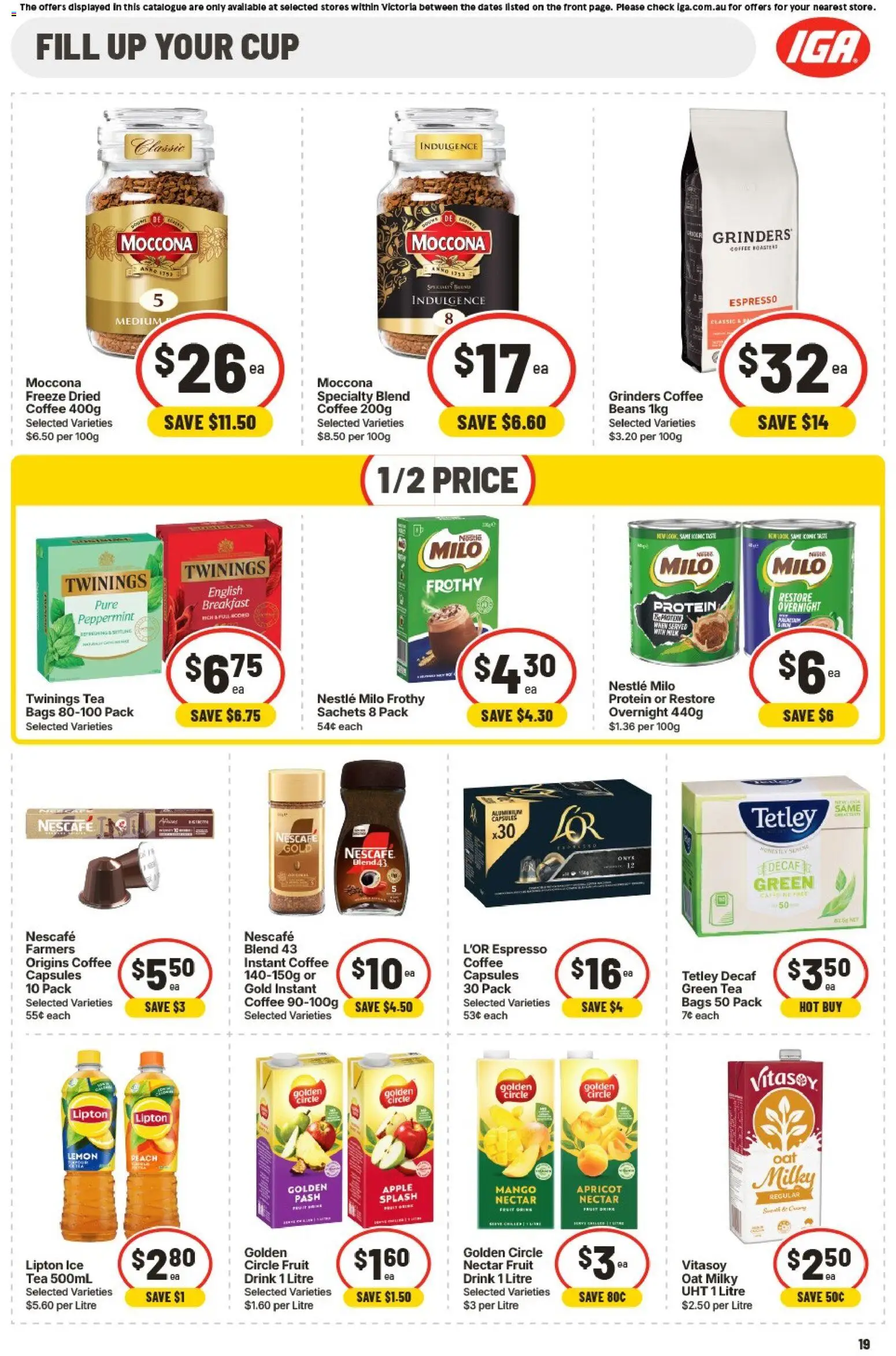IGA catalogue - valid from 26/08/2026 | Page: 19 | Products: Coffee, Green tea, Fruit, Beans