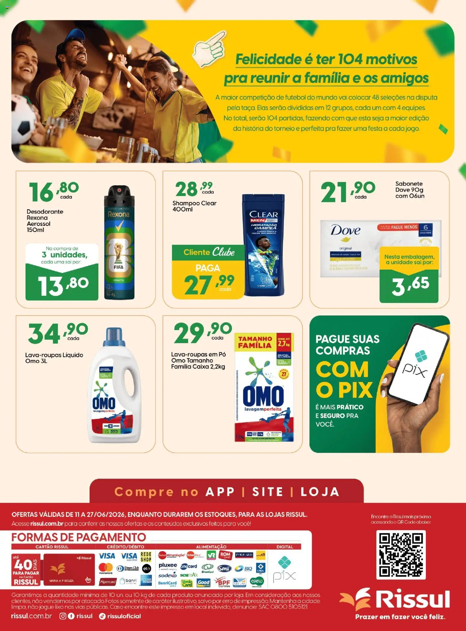 Rissul Folheto - válido de 11.06.2026 | Página: 8 | Produtos: Pó, Desodorante, Sabonete, Dove