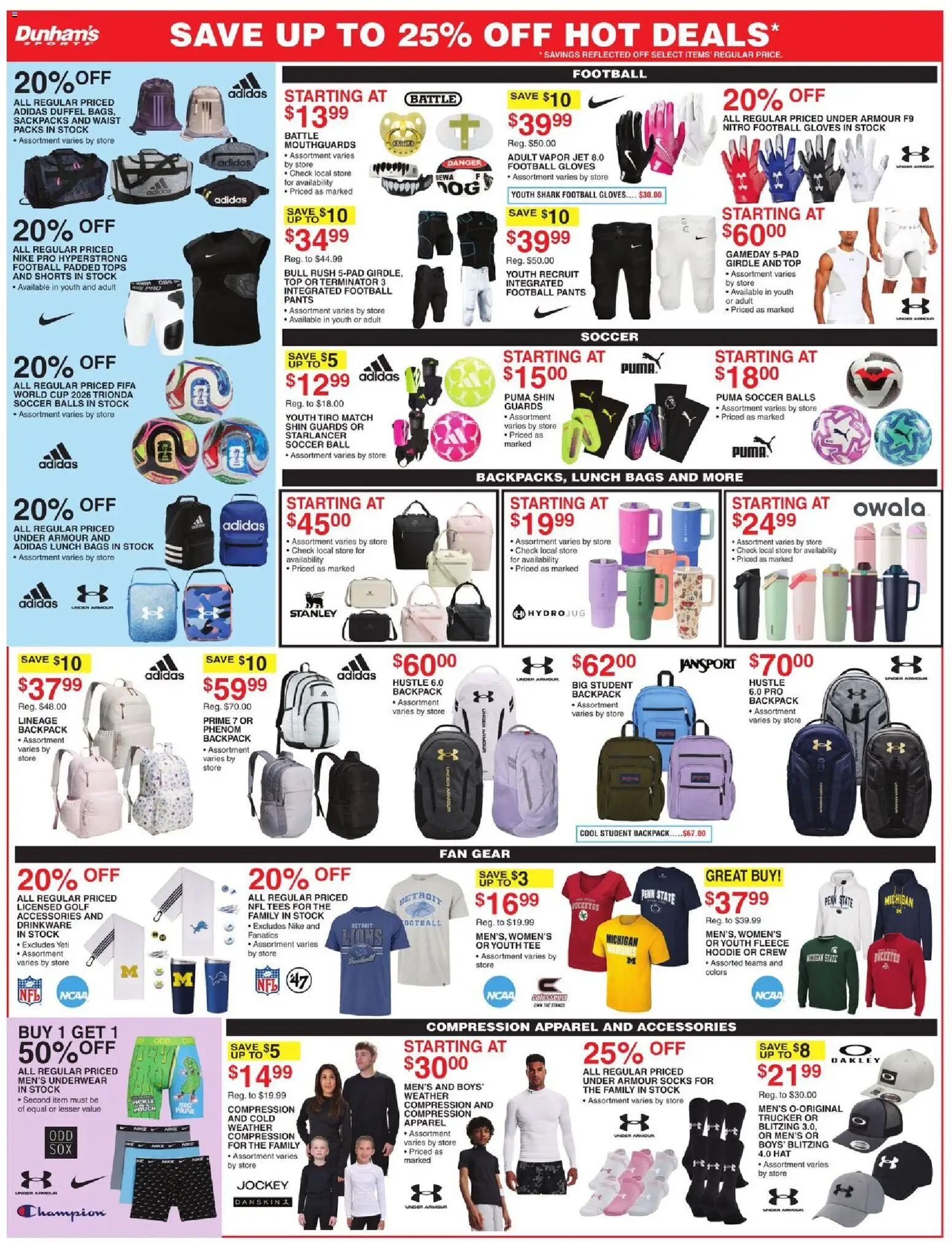 Dunham's Sports Weekly Ad - valid from 08/07/2026 | Page: 10 | Products: Underwear, Backpack, Gloves, Fan
